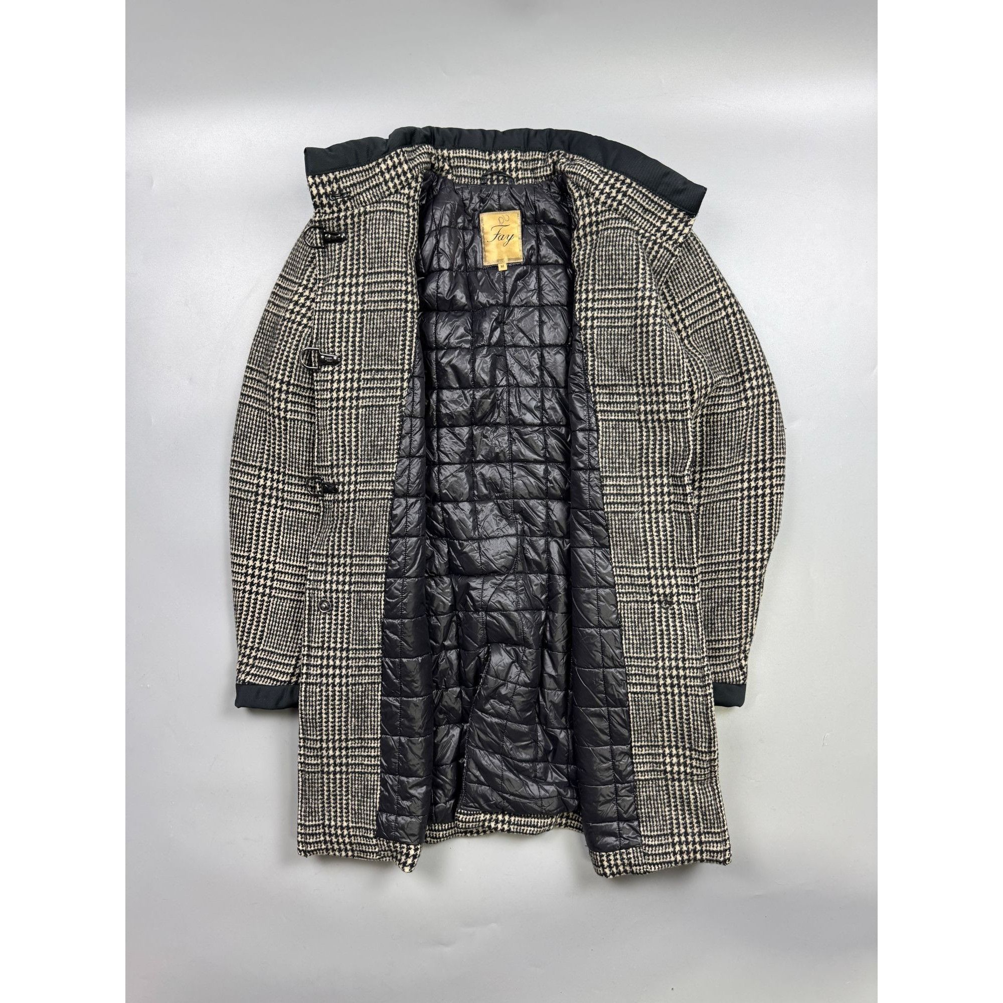 Fay Fay Checkered Tartan Insulated Wool Coat (Y1234) Size M / US 6-8 / IT 42-44 - 8 Thumbnail