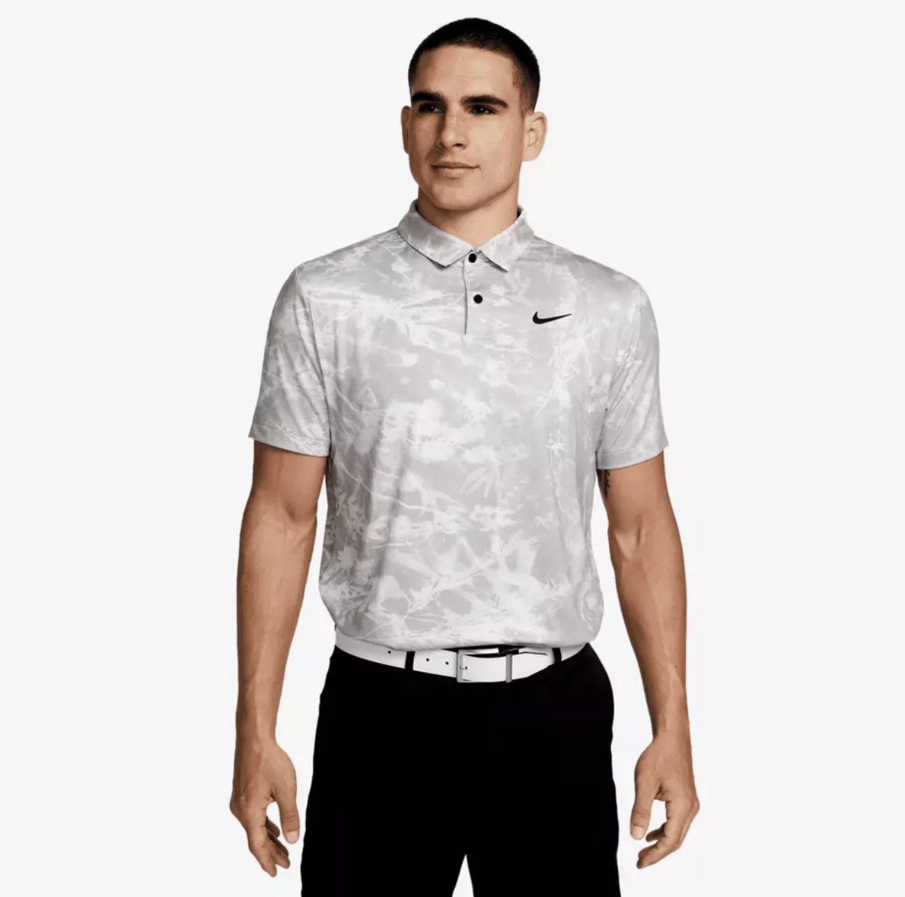 Nike Dri Fit Golf Polo Gray New Floral