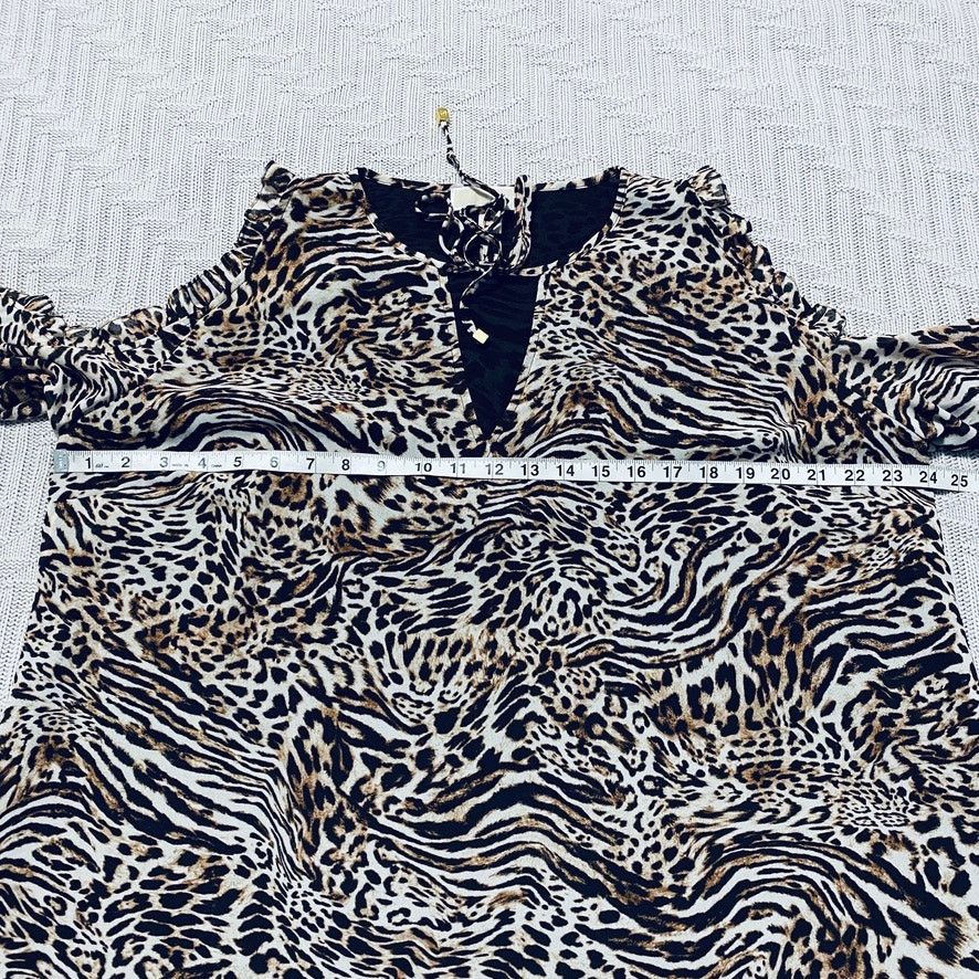 Michael Kors Michael Michael Kors cheetah print cold shoulder blouse Size XXL / US 16-18 / IT 52-54 - 6 Thumbnail