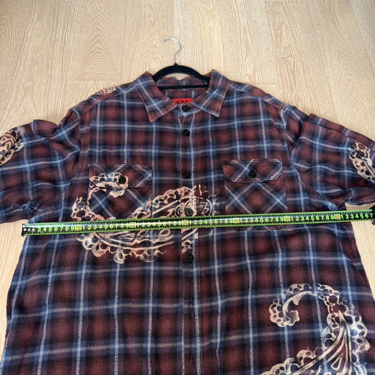 424 424 17SS Made in LA Paisley Plaid Gangster Shirt mojos1450 Size US M / EU 48-50 / 2 - 5 Thumbnail
