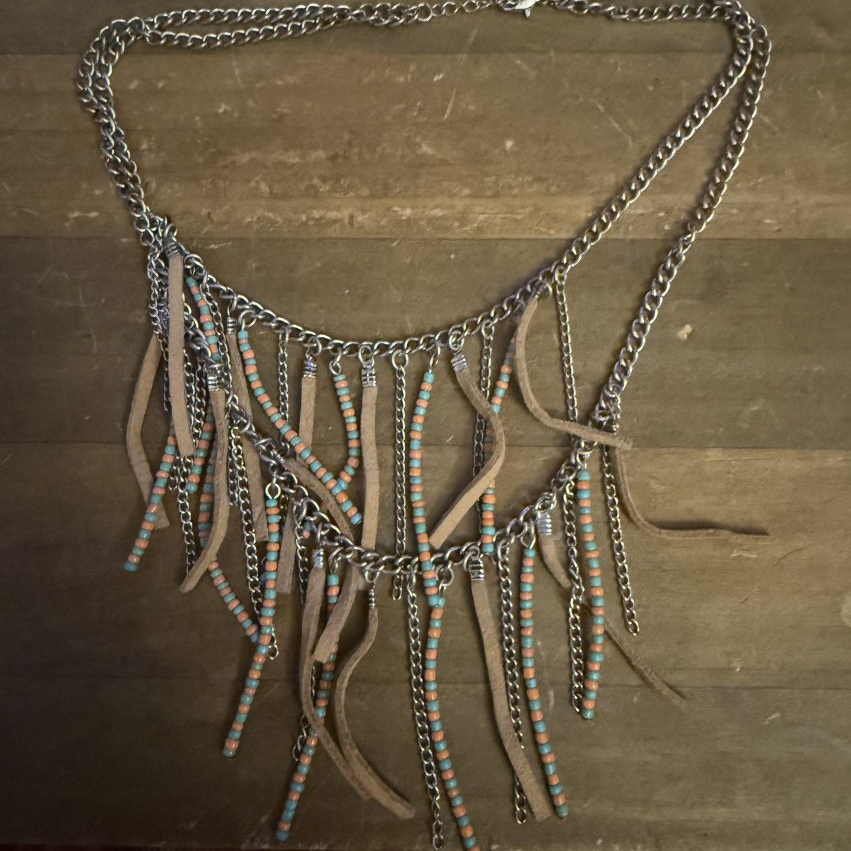 Other Southwestern beaded suede fringe layered necklace Size ONE SIZE - 3 Thumbnail