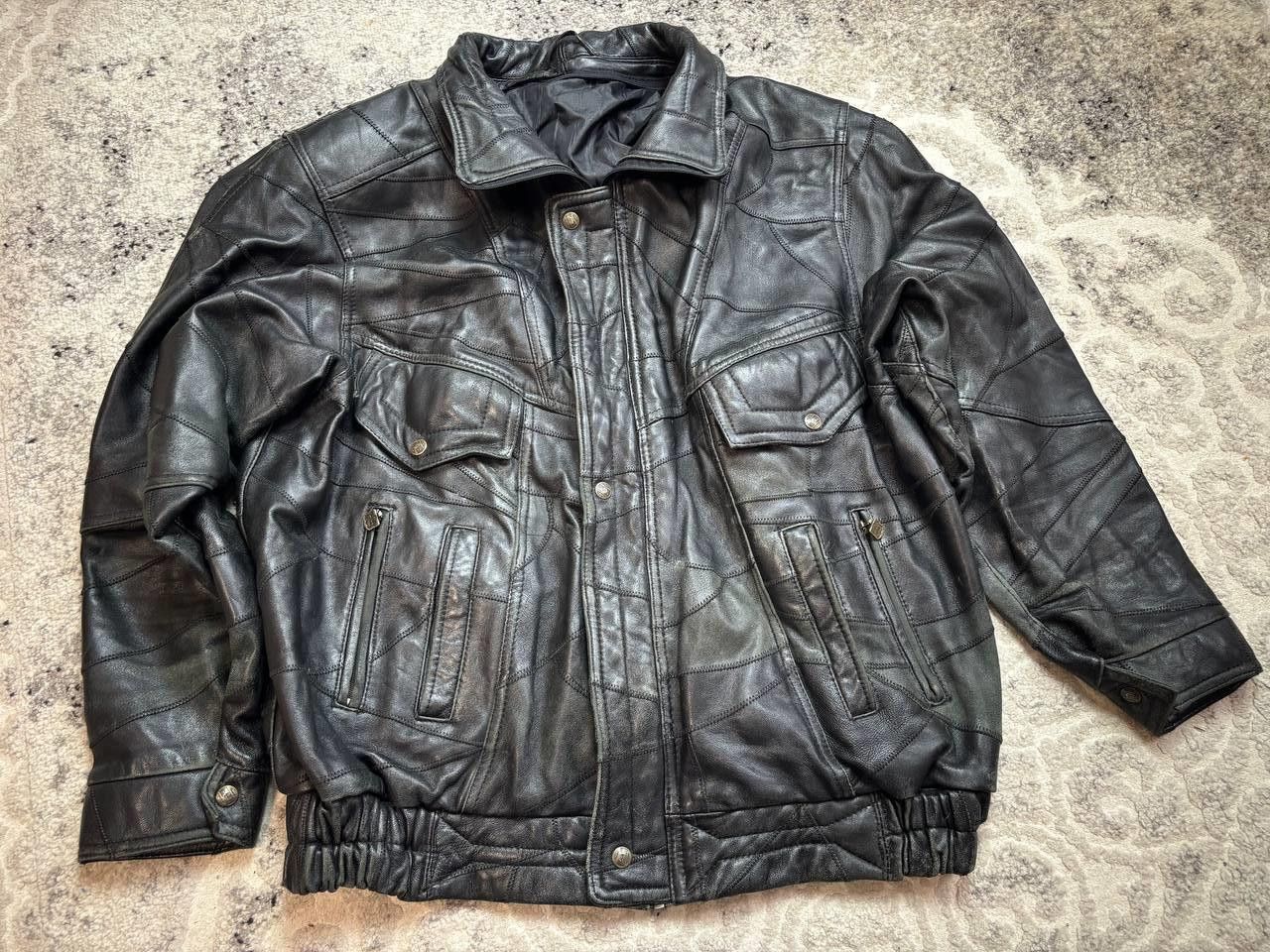 Vintage 90s Vintage Elazar Leather Patchwork Bomber Jacket Size US XL / EU 56 / 4 - 11 Thumbnail