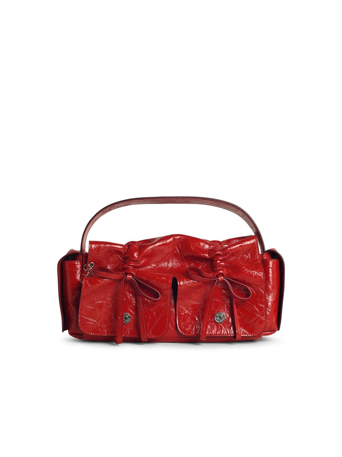 ショルダーバッグ・ポシェット Acne Studios 'Multipocket' Shiny Red Leather Bag Acne Studios - Multipocket bag - Red