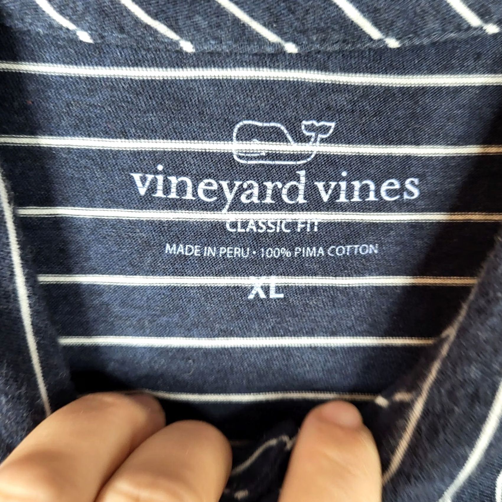 Vineyard Vines Vineyard Vines CLASSIC FIT Polo Shirt Striped Short Sleeve Gray Blue XL Mens Size US XL / EU 56 / 4 - 6 Thumbnail