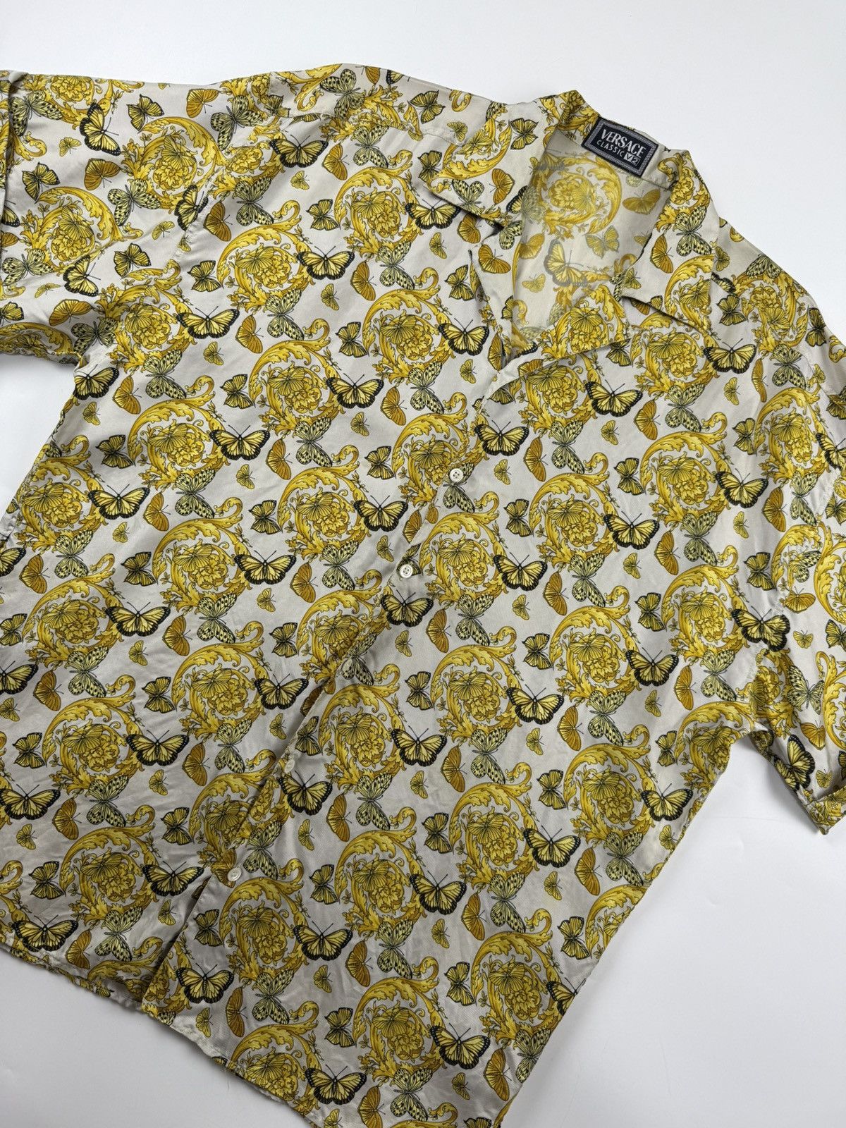 Versace Versace Baroque Butterfly Print Silk Shirt Size US M / EU 48-50 / 2 - 5 Thumbnail