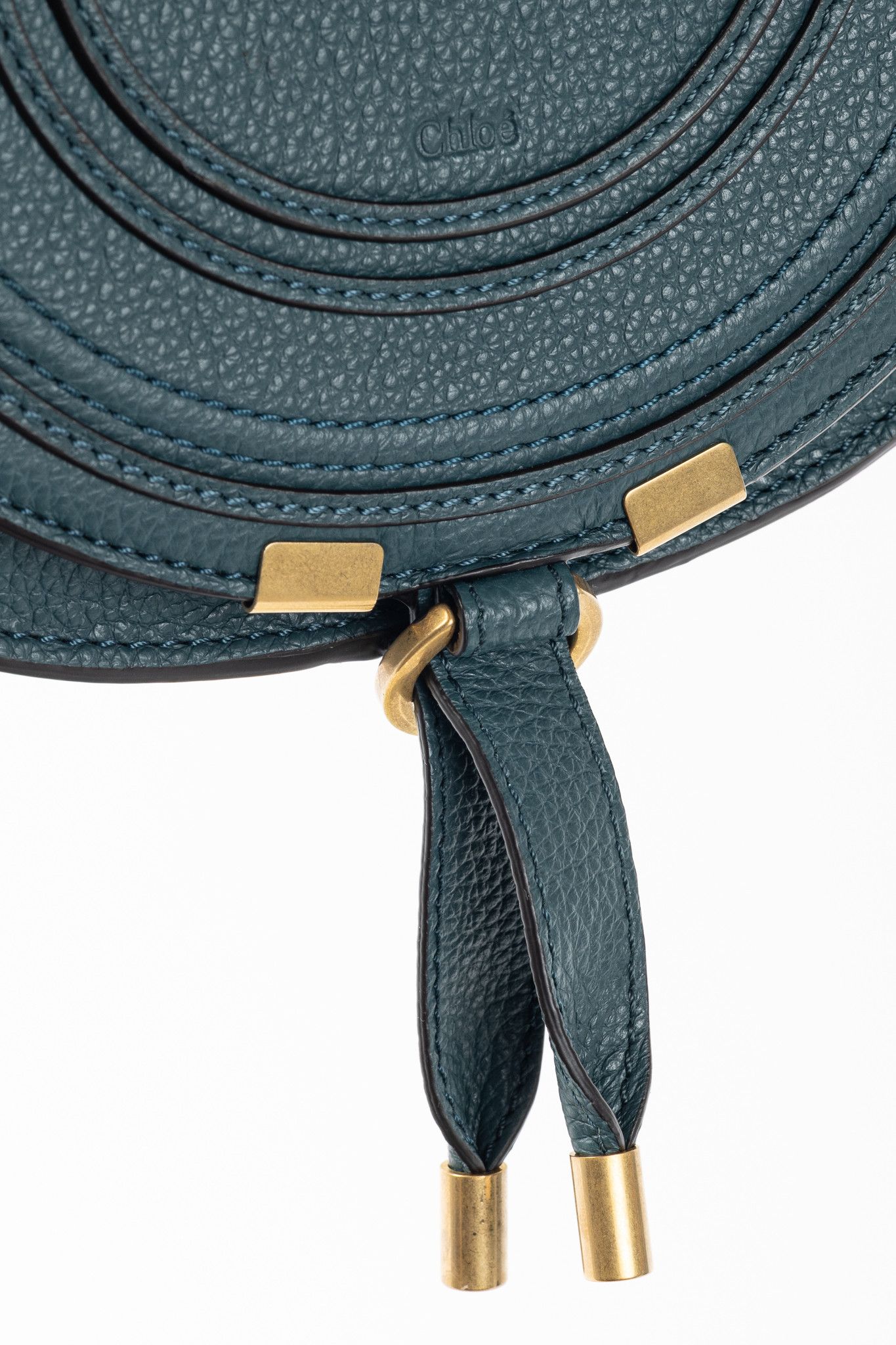 Chloe Chloe Marcie Small Steel Blue Grained Leather Crossbody Size ONE SIZE - 9 Thumbnail