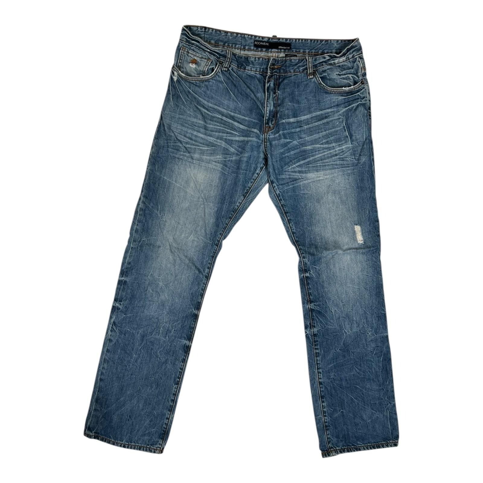 Rocawear Vintage Rocawear Jeans Mens 38 Blue Straight Fit Distressed Size US 38 / EU 54 - 1 Thumbnail