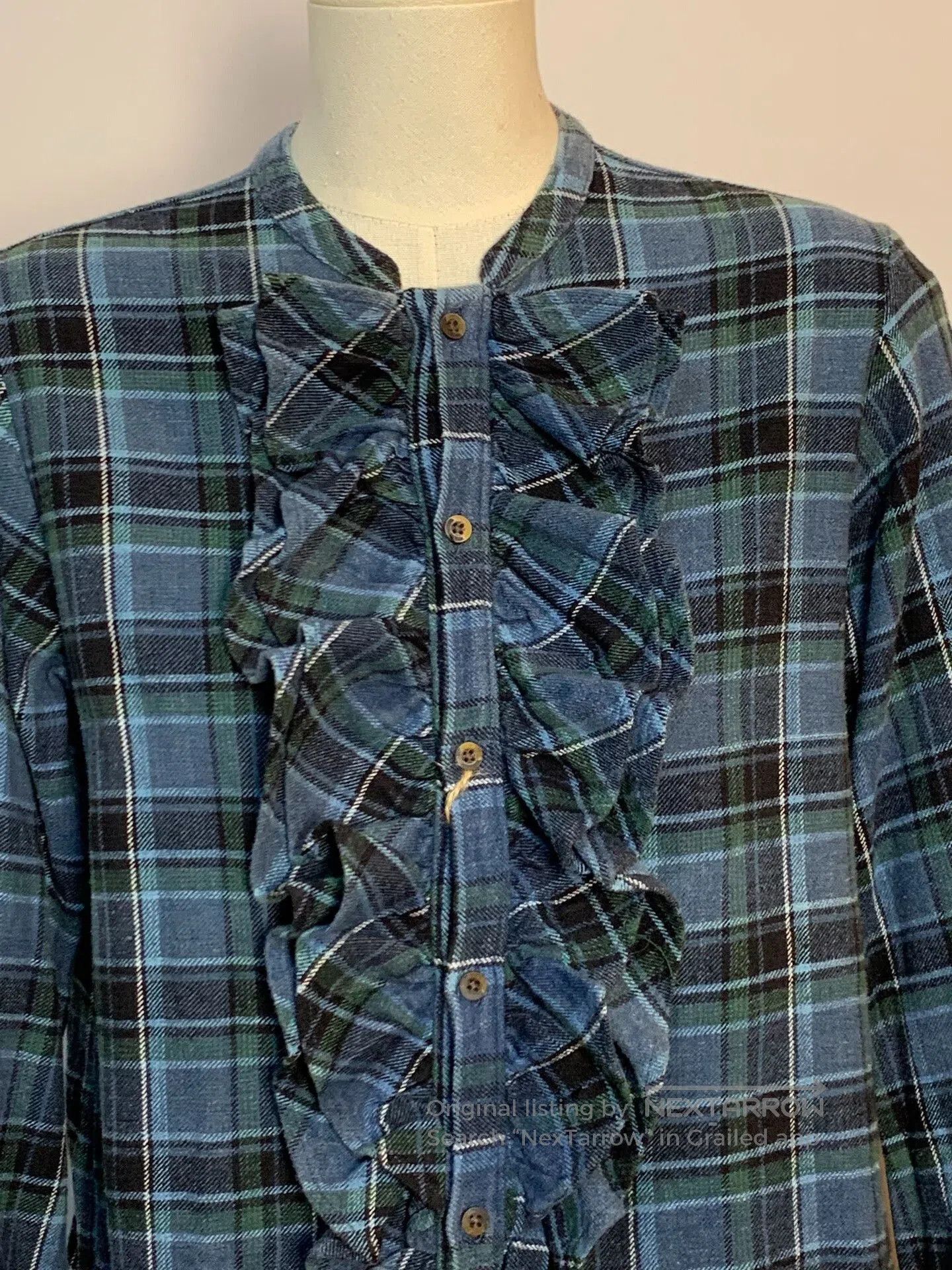 45rpm 45RPM Plaid Ruffle Sleeve Shirt. Size M / US 6-8 / IT 42-44 - 3 Thumbnail