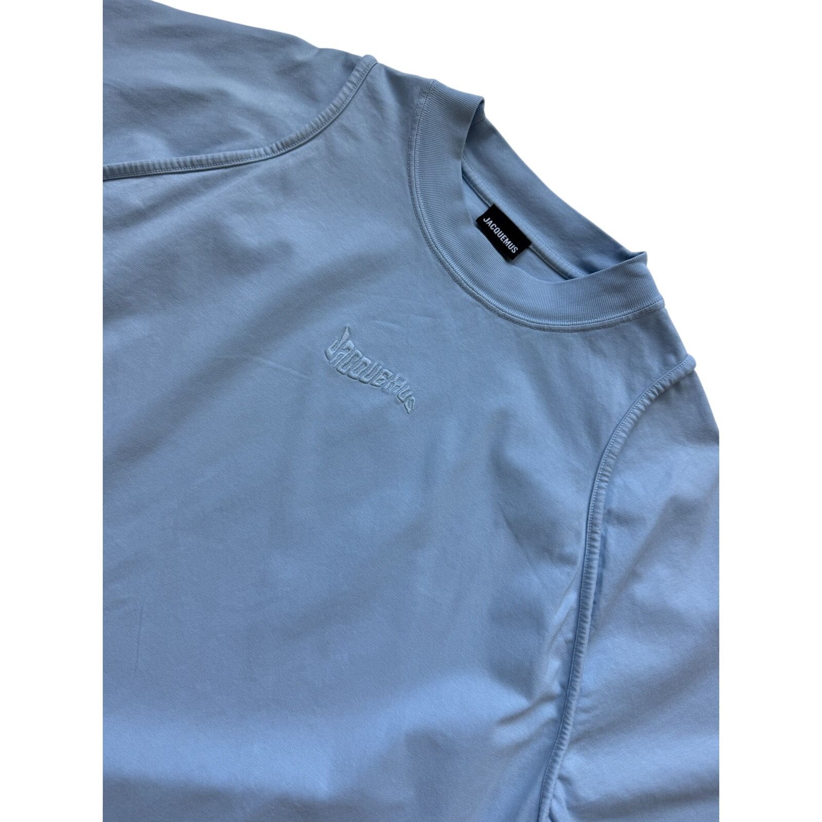 Jacquemus Jacquemus Le Camargue Logo Embroidered T-Shirt Blue Size US XL / EU 56 / 4 - 2 Thumbnail
