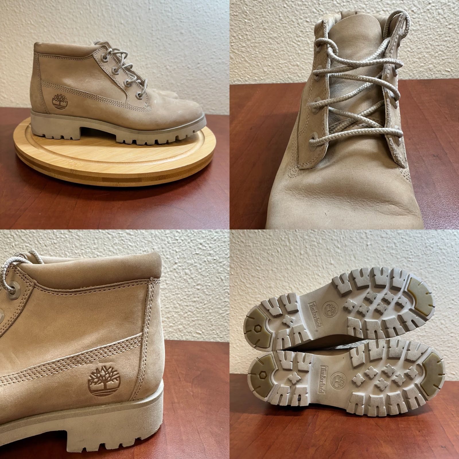 Timberland Timberland Boots Womens 6W Beige Mid Suede Lite Nellie Chukka Ankle Nubuck Tan - Boots - Women - Beige - W - Suede - Ankle - 6W Size US 6 / IT 36 - 8 Thumbnail