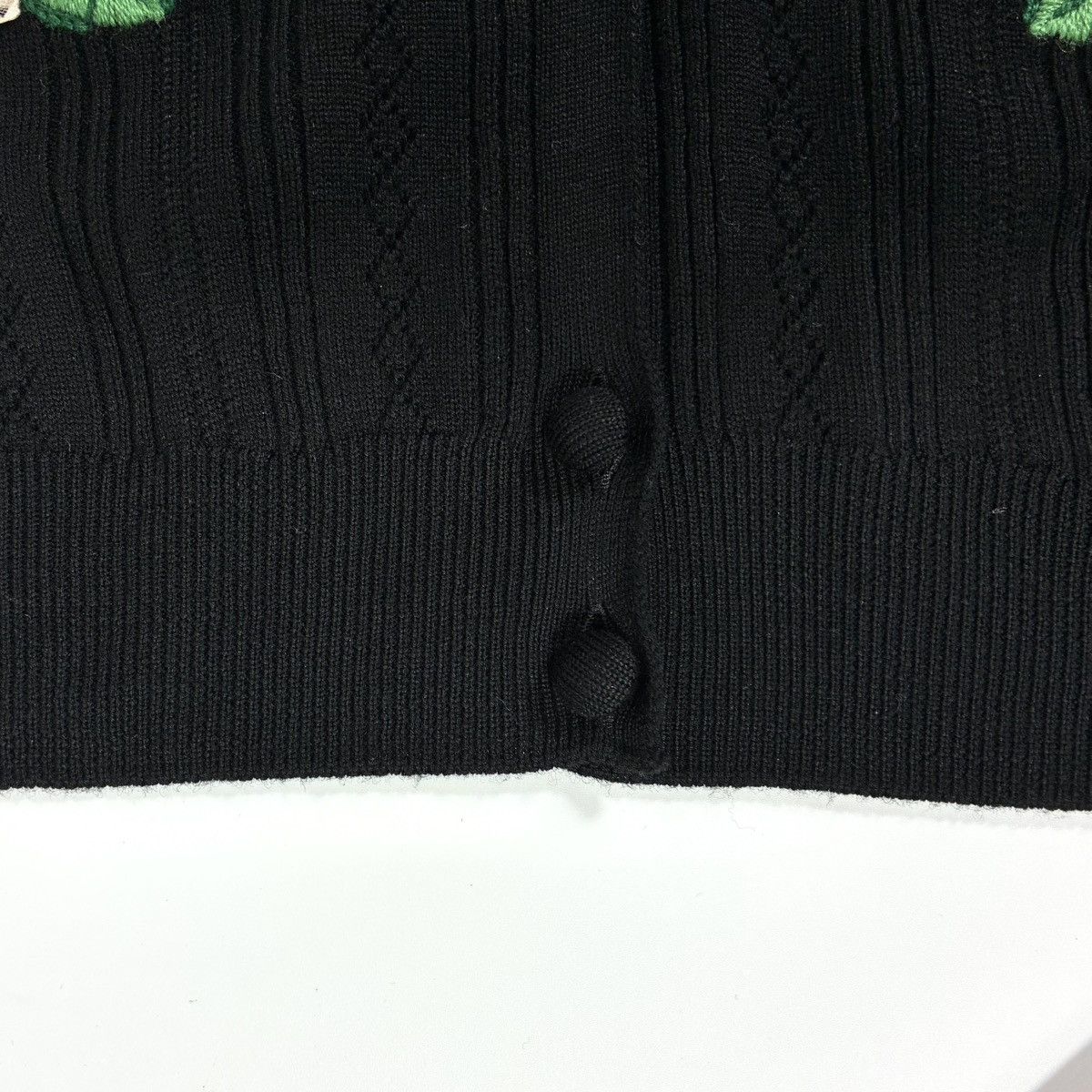 Valentino Valentino Garavani Floral Embroidered Wool Cardigan S Black Size S / US 4 / IT 40 - 9 Thumbnail