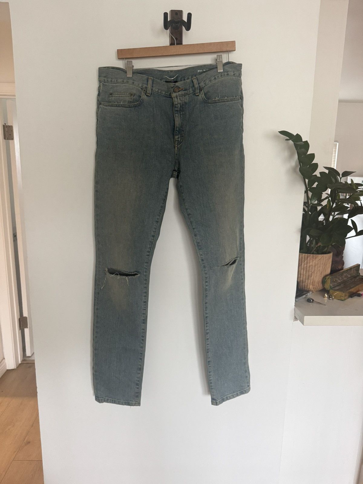Saint Laurent Paris Hedi Knee slit denim 2015 Size US 34 / EU 50 - 1 Thumbnail