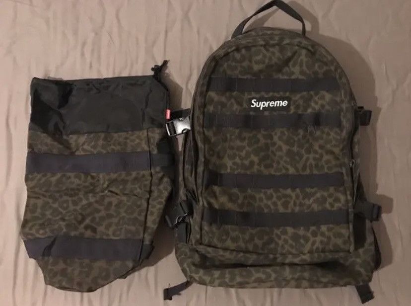 Supreme leopard backpack sale