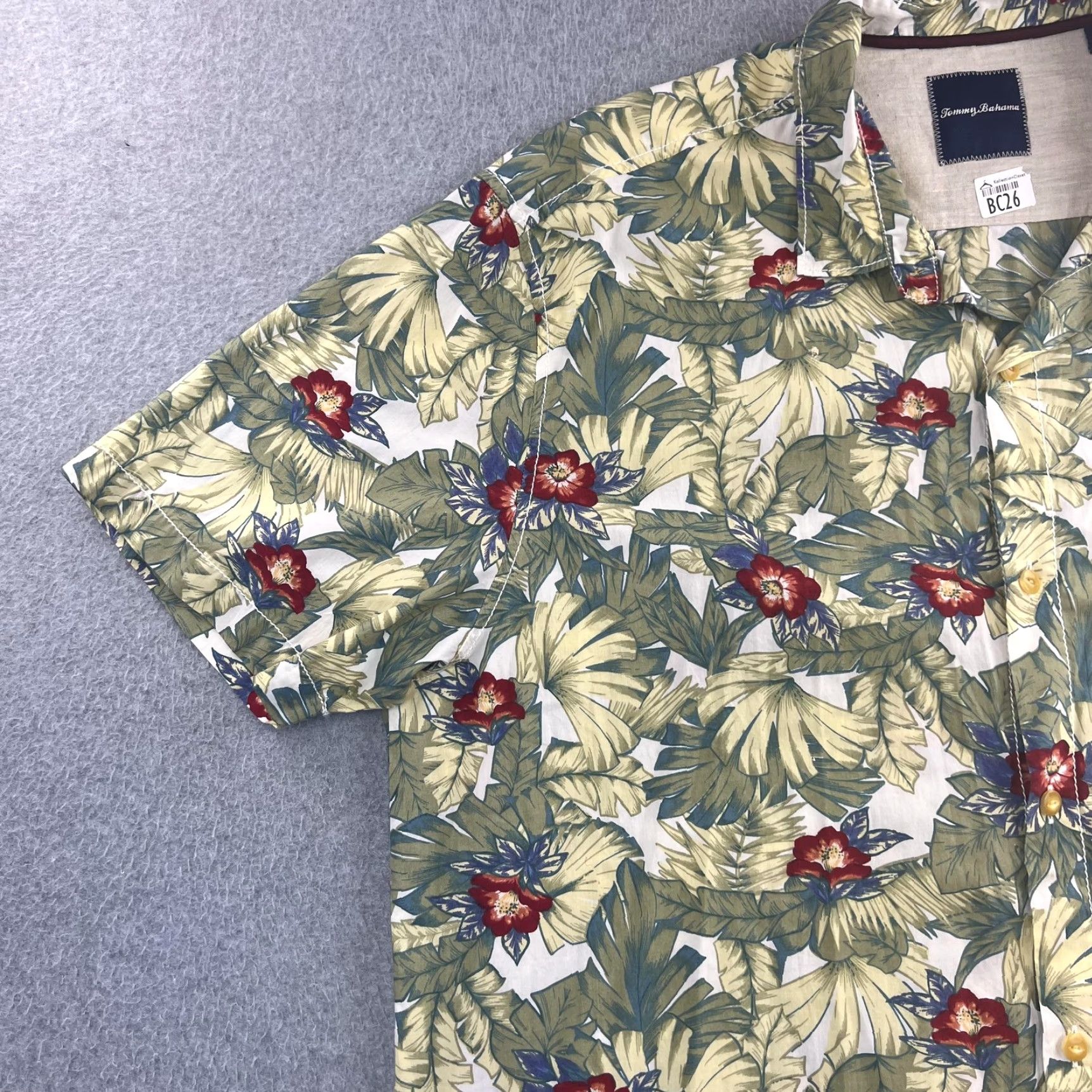 Tommy Bahama VINTAGE Tommy Bahama Shirt Mens 2XL Green Hawaiian Tropical Floral Camp Button Front Size US XXL / EU 58 / 5 - 6 Thumbnail