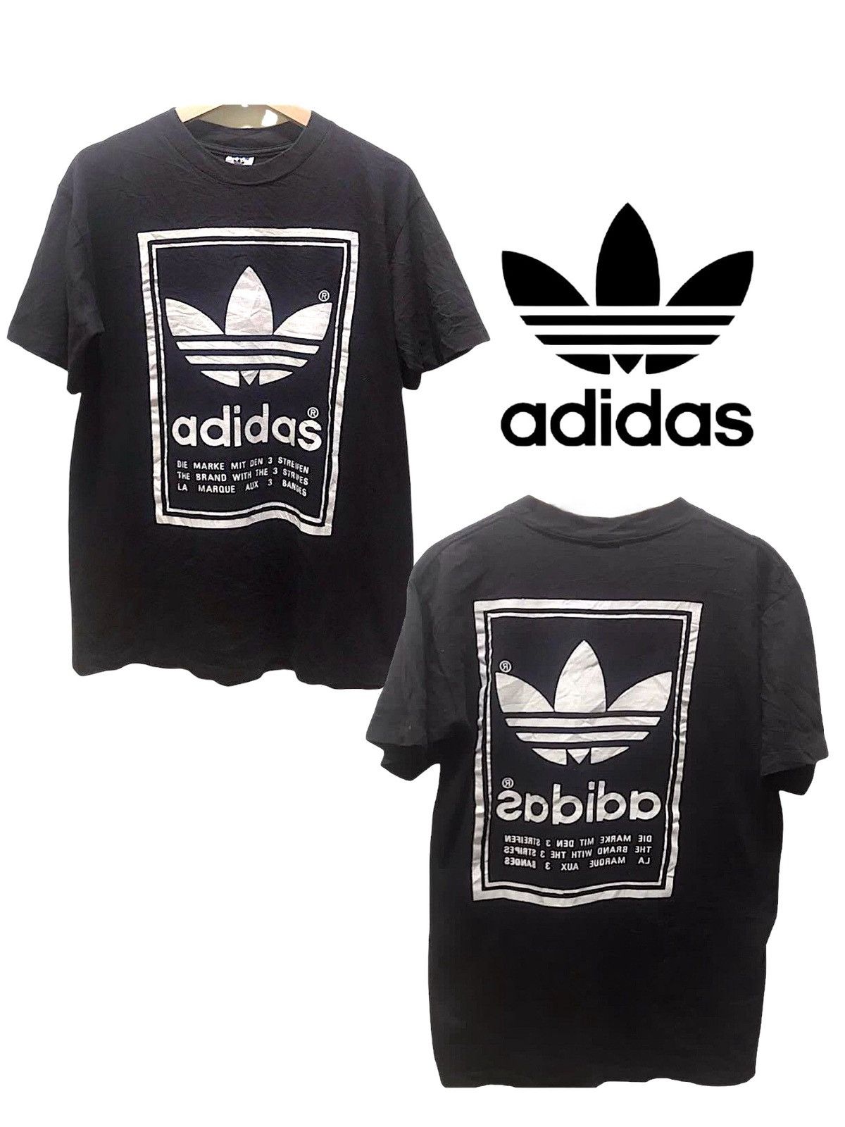 Adidas × Vintage '90s Adidas Trefoil Vintage Tee Size US M / EU 48-50 / 2 - 1 Thumbnail