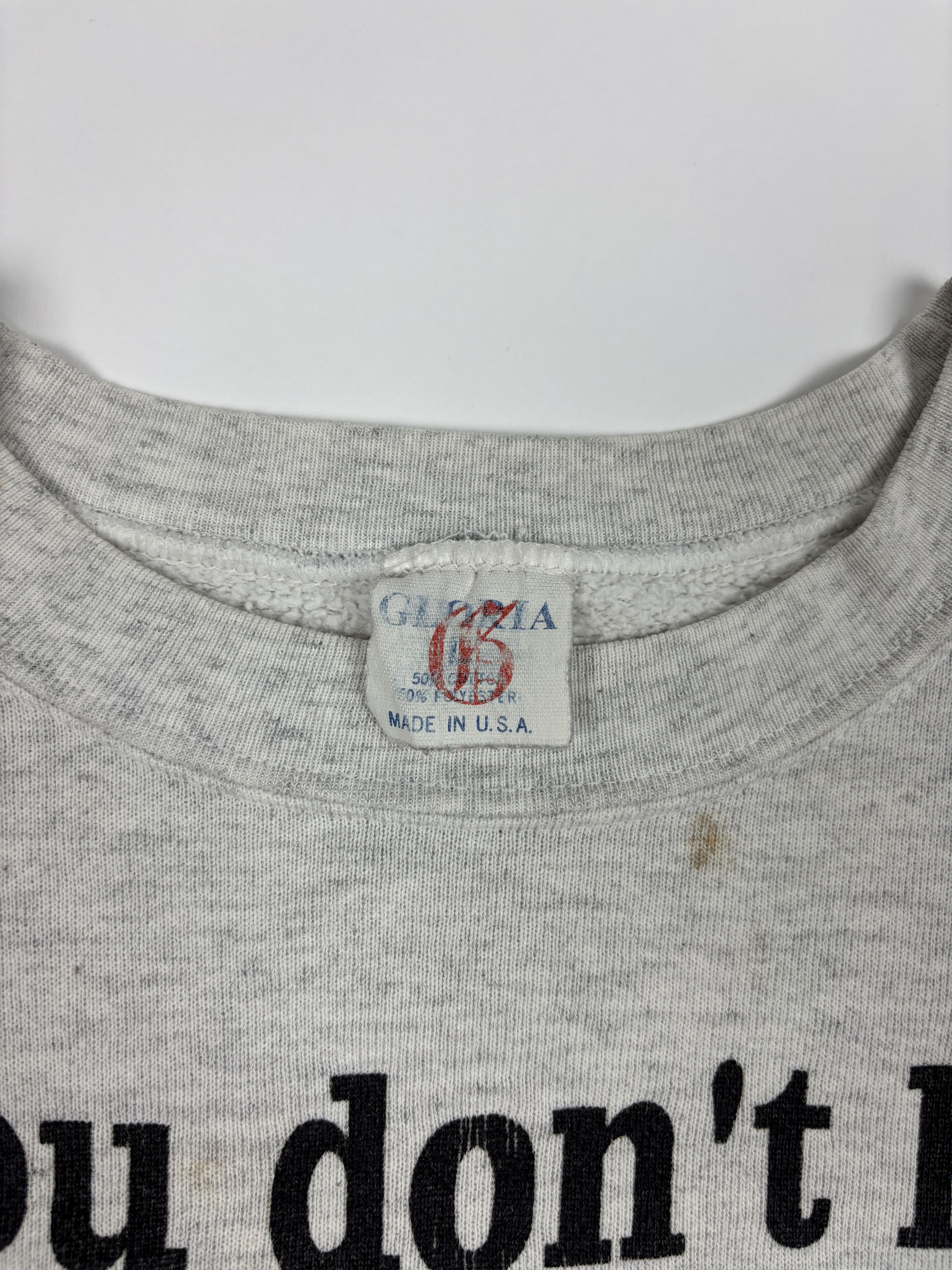 Vintage Vintage Made in USA Heather Grey Funny Text Crewneck Size S / US 4 / IT 40 - 3 Thumbnail
