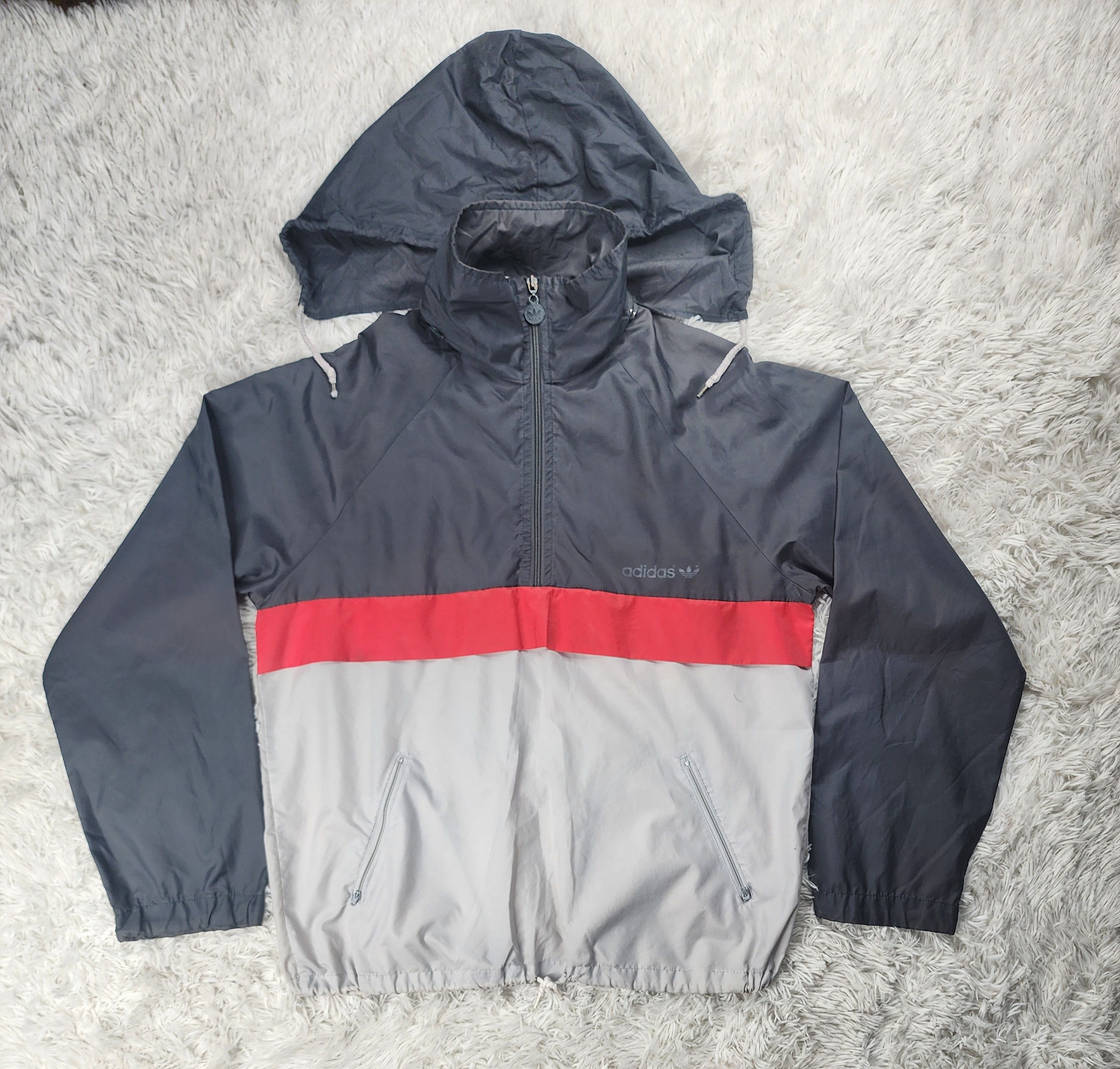 Adidas Vintage Adidas 1/4 zipper windbreaker hoodied jacket Size US M / EU 48-50 / 2 - 1 Thumbnail