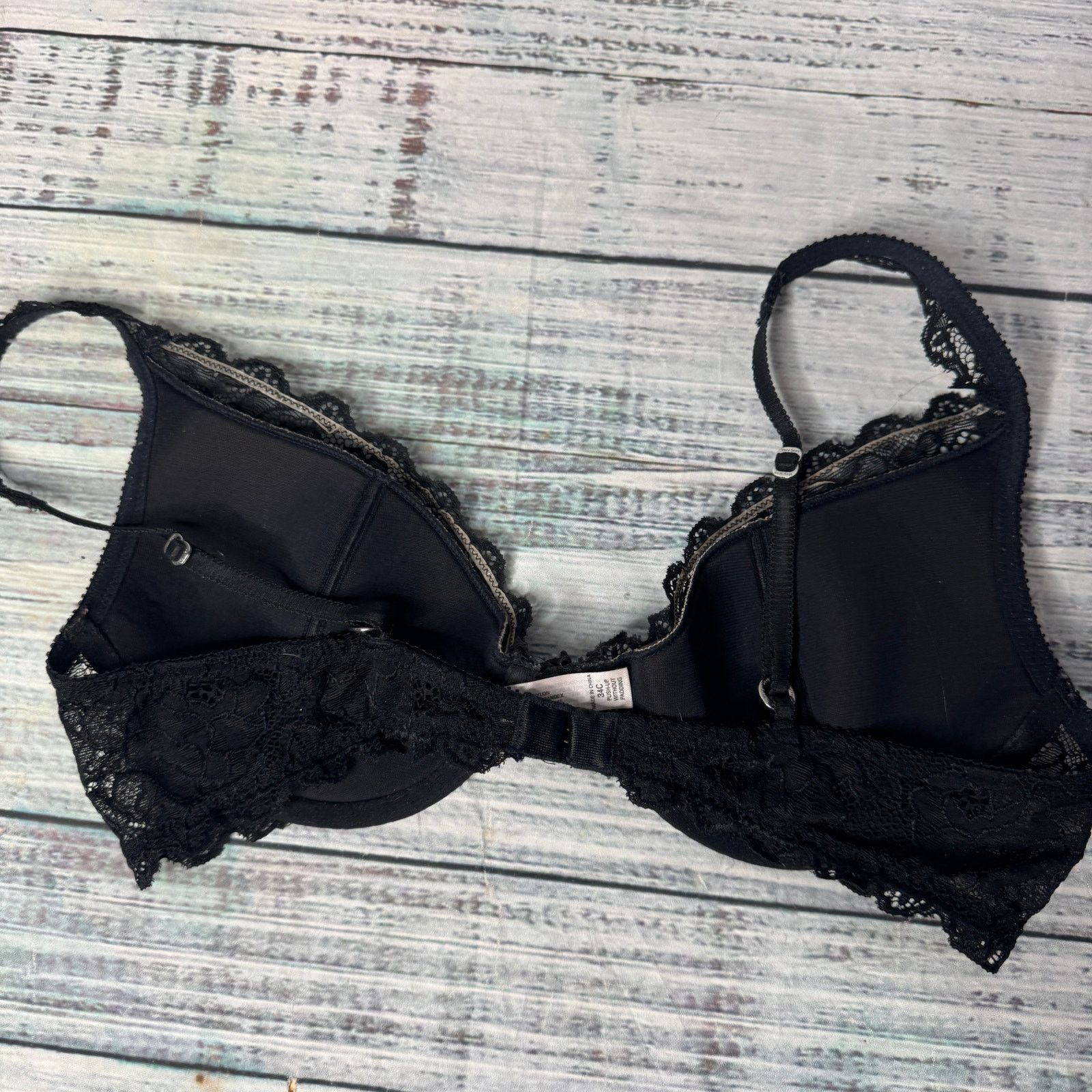 Victoria's Secret Victoria's Secret Push Up Without Padding Black Lace 34C Size ONE SIZE - 2 Thumbnail