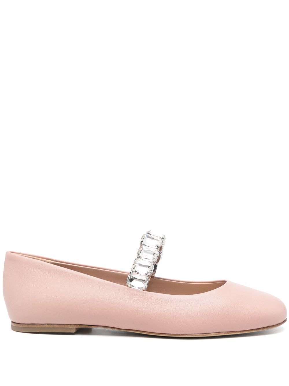 Casadei CRYSTAL LEATHER BALLET FLATS | Grailed