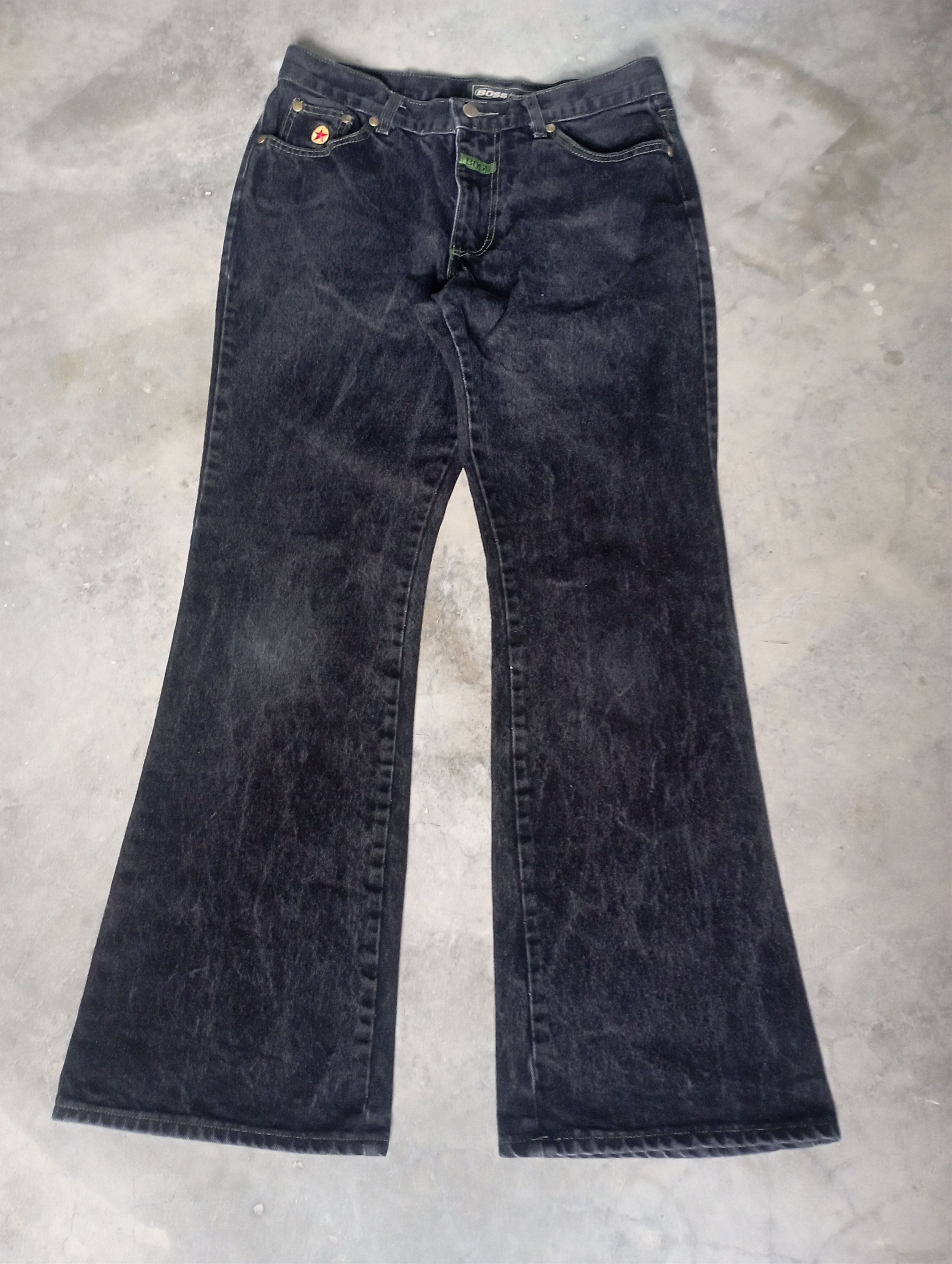 If Six Was Nine 1990 Made In USA Talon Zip BOSS Flared Jeans Size US 31 - 1 Thumbnail
