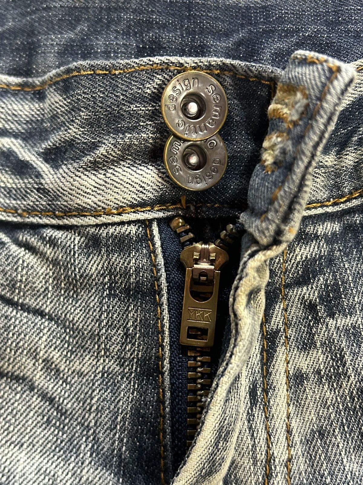 semanticdesign Vintage Semantic Design Clawmark Distressed Flare Jeans Size US 31 - 12 Thumbnail