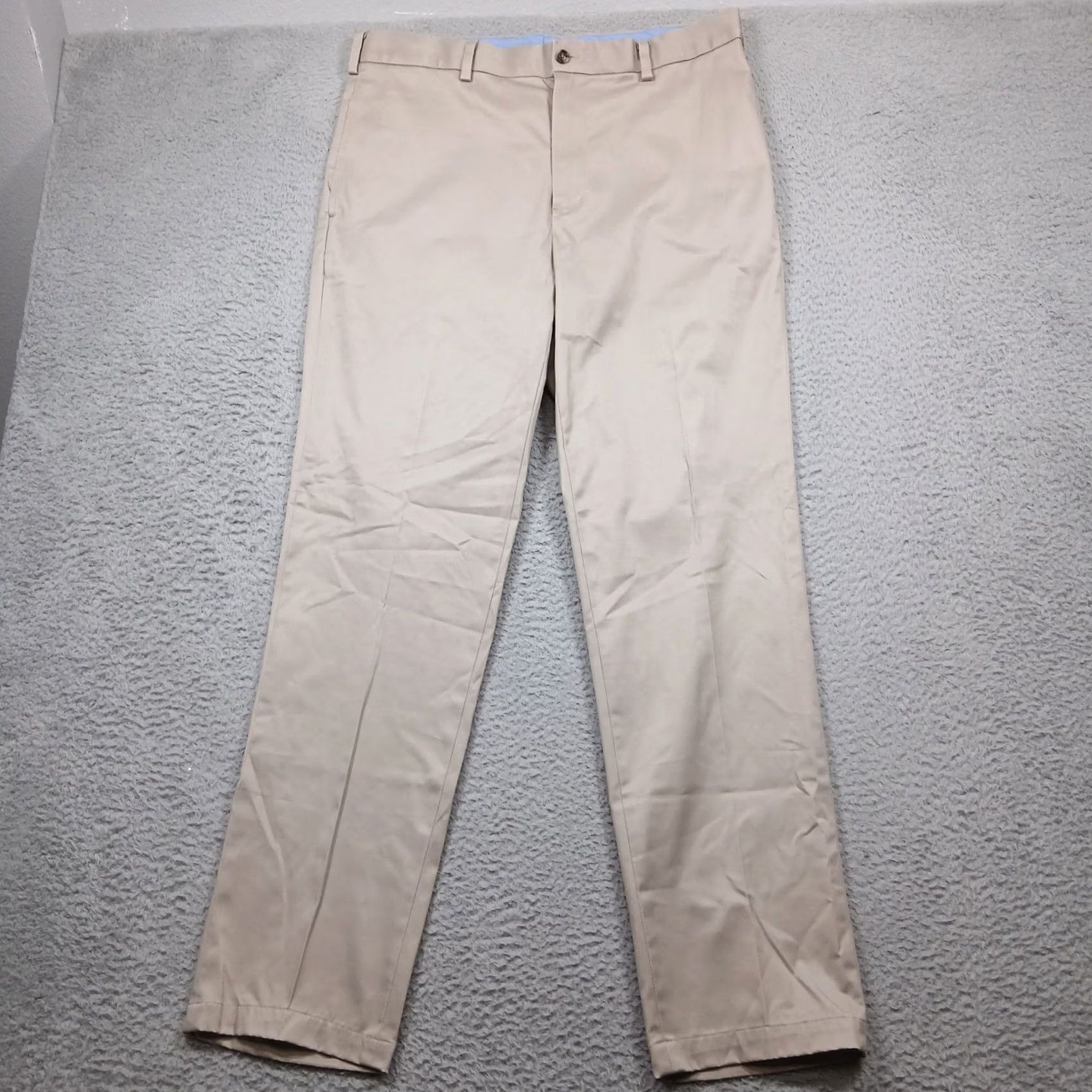 Brooks Brothers Brooks Brothers Clark Fit Stretch Chino Pants Men 36x34 Khaki Beige Flat Front 5-Pocket Business Casual Size US 36 / EU 52 - 2 Thumbnail