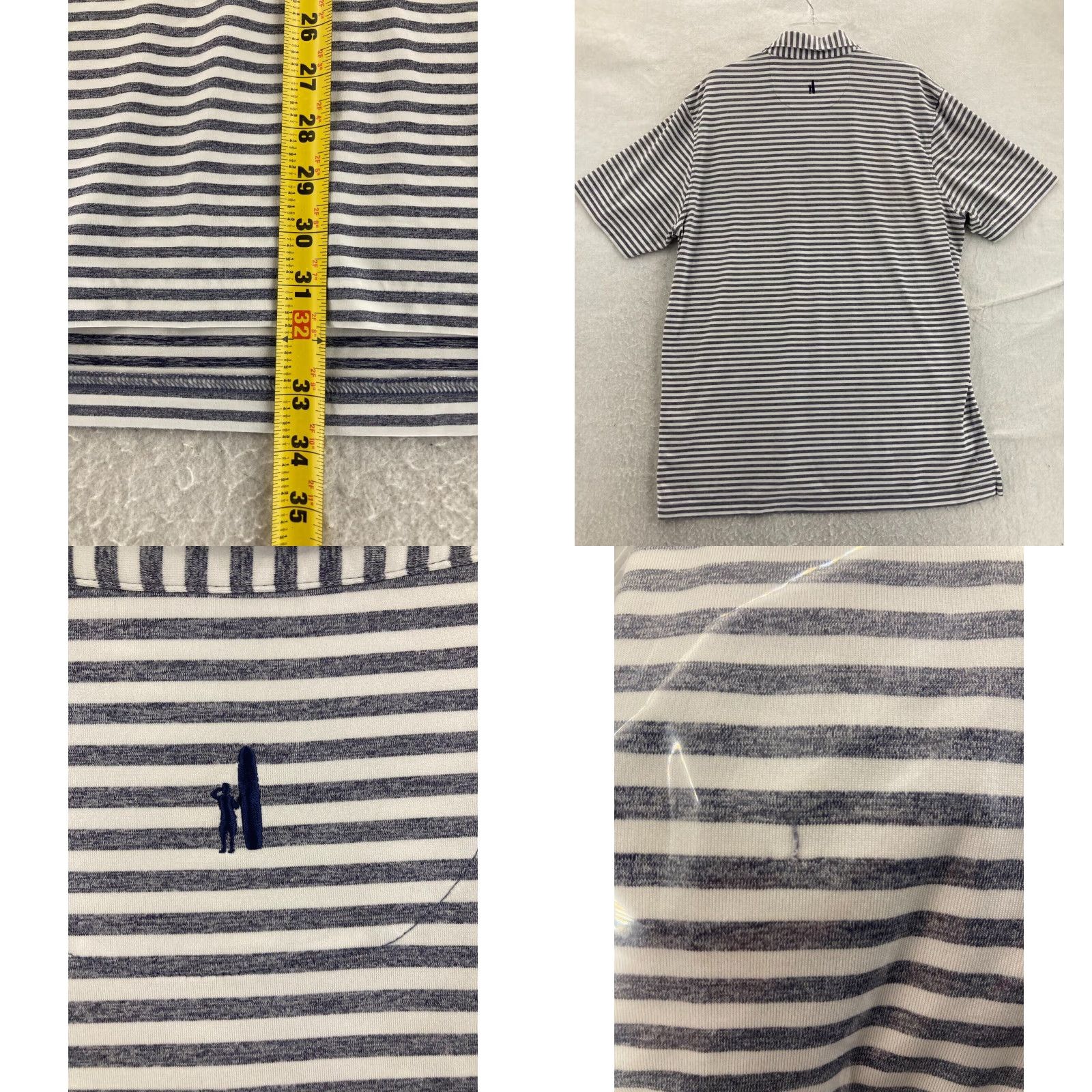 johnnie-O Johnnie-O Mens Large Golf Polo Striped Multicolor Short Sleeve Cross Creek Plantation Size US L / EU 52-54 / 3 - 8 Thumbnail
