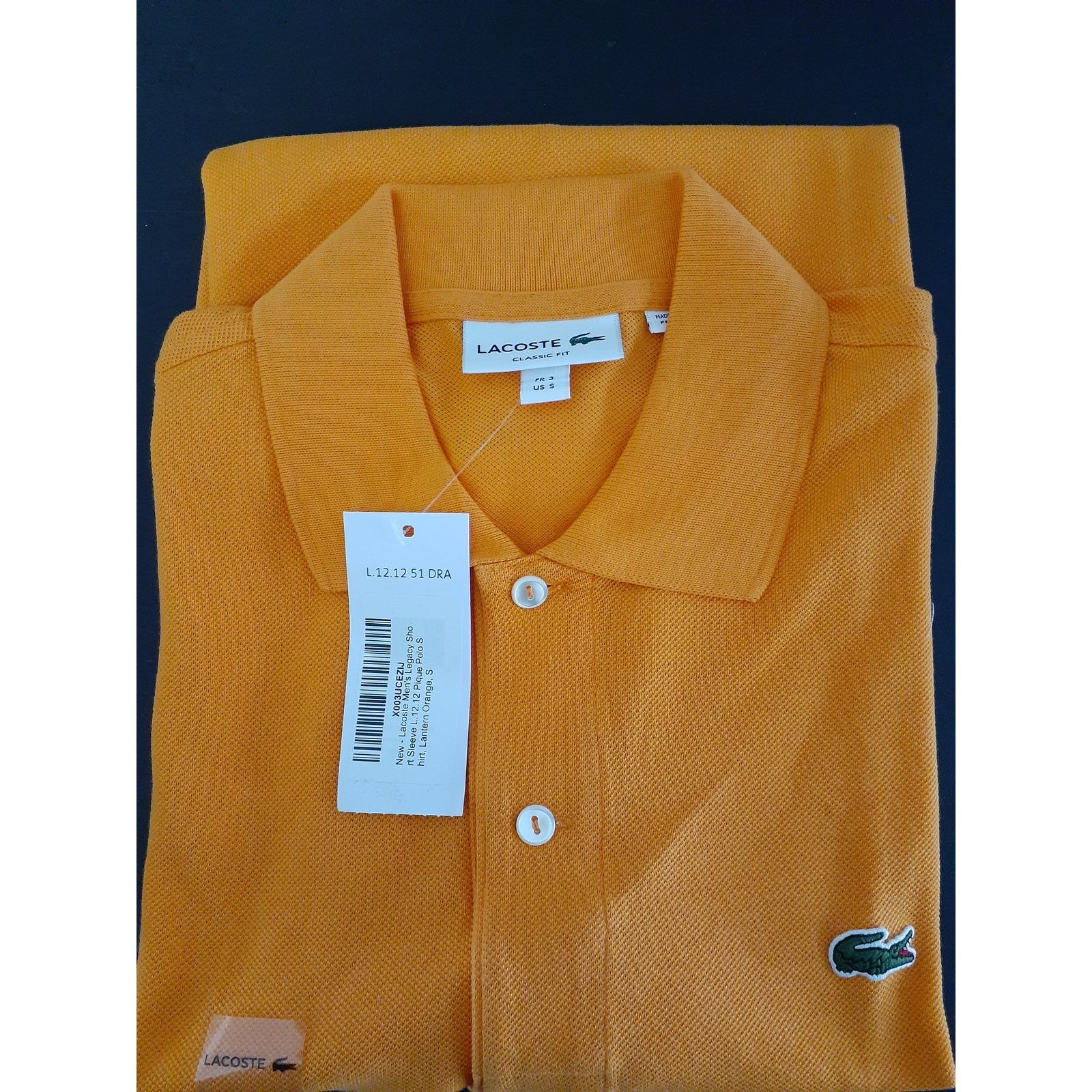 Lacoste Lacoste Mens Legacy Short L.12.12 Pique Polo Shirt Orange S Size US S / EU 44-46 / 1 - 2 Thumbnail