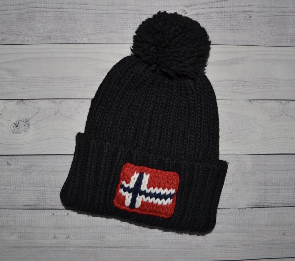 Napapijri Napapijri Bobble Hat Semiury 5 Flag Beanie Knitted One Size Size ONE SIZE - 1 Thumbnail
