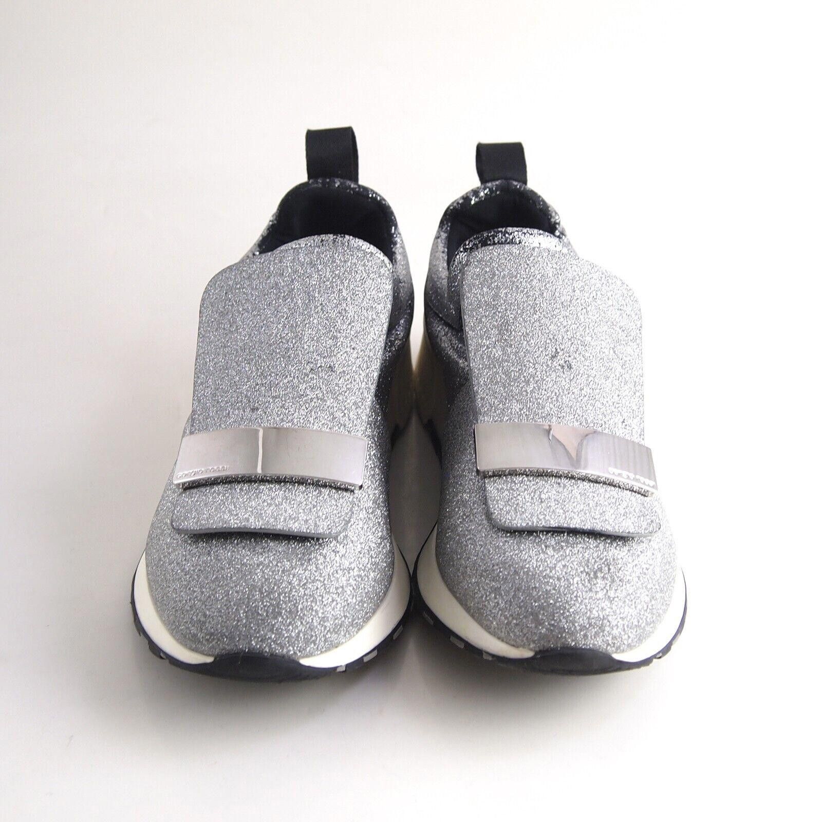 Sergio Rossi Sergio Rossi SR1 slip Ons Sneakers Silver Glitter US 7 EU 37 Size US 7 / IT 37 - 4 Thumbnail