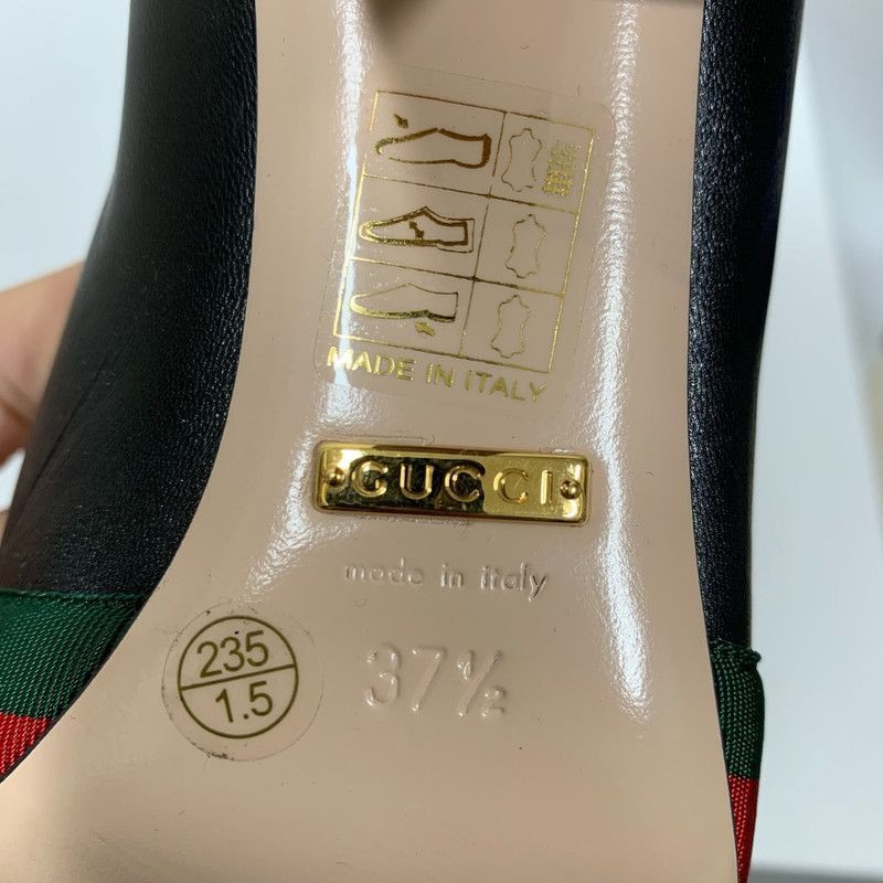 Gucci Gucci Black Mid-Heel Pumps with Bow Size US 7.5 / EU 40-41 - 8 Thumbnail