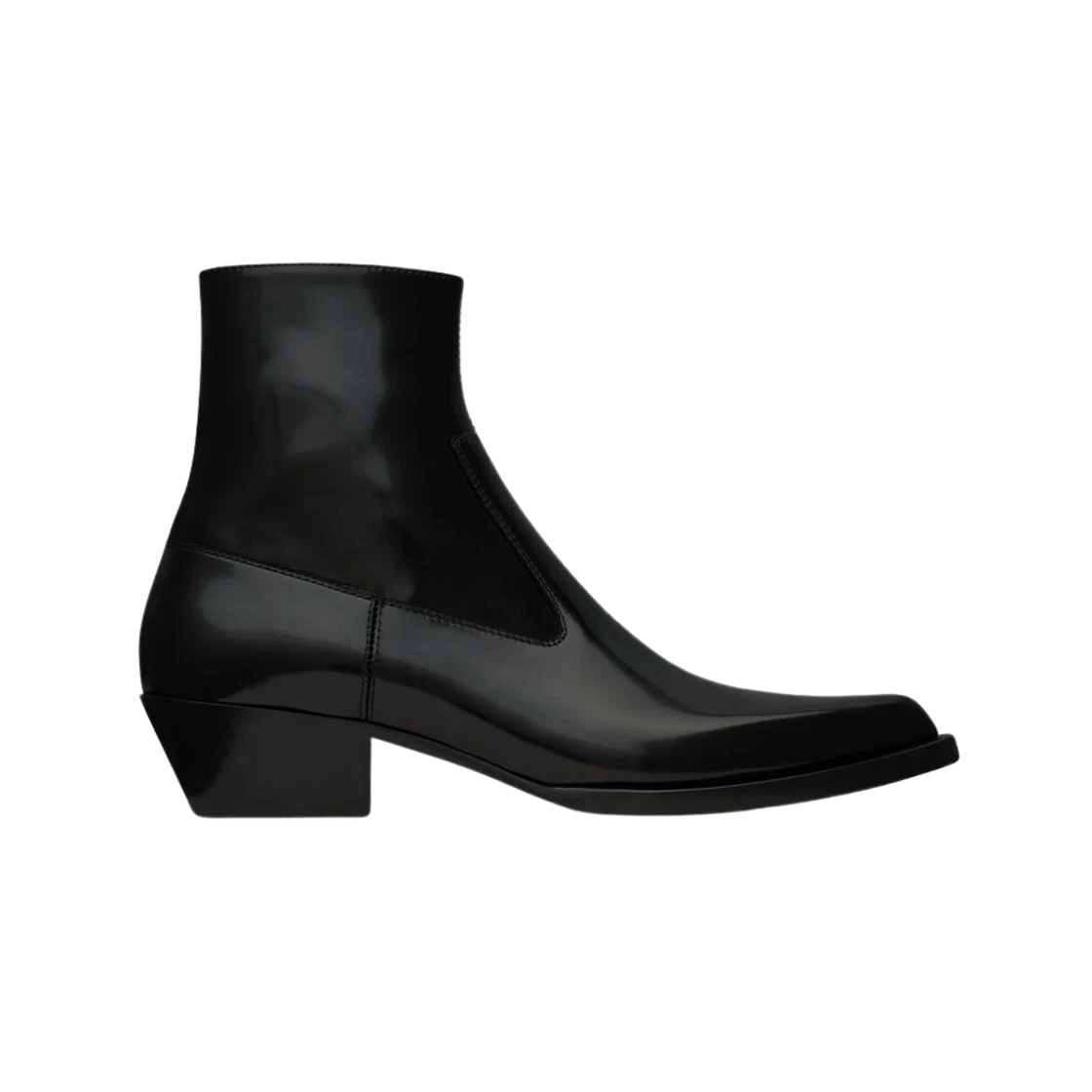 Saint Laurent Paris oc11z1225 800569 Beat Booties in Glazed Leather in Black Size US 8.5 / IT 38.5 - 1 Thumbnail