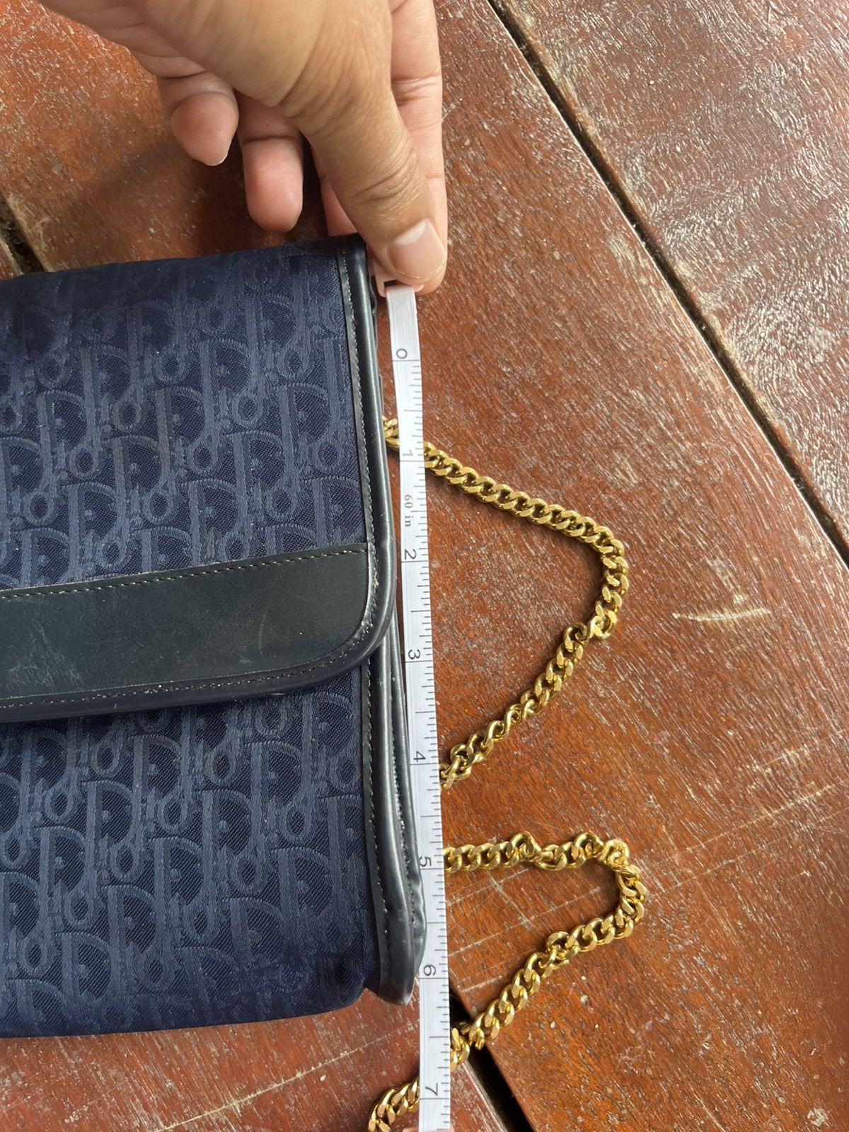 Dior 💥 Christian Dior Trotter Logo Jacquard Chain bag Navy 2cds2t Size ONE SIZE - 18 Thumbnail