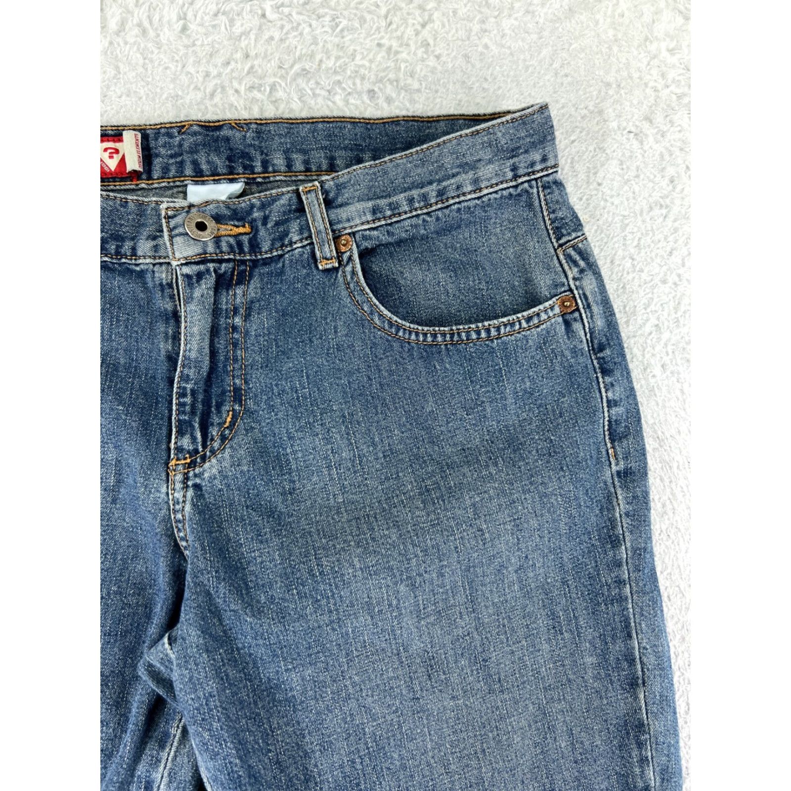 Guess GUESS Jeans Pants Women 30 Blue Denim Bootcut Floral Hem Pockets Crop 5-Pocket Design Inseam 25 Rise Mid Distressed Stretch Regular Jeans Womens Size 30" / US 8 / IT 44 - 7 Thumbnail
