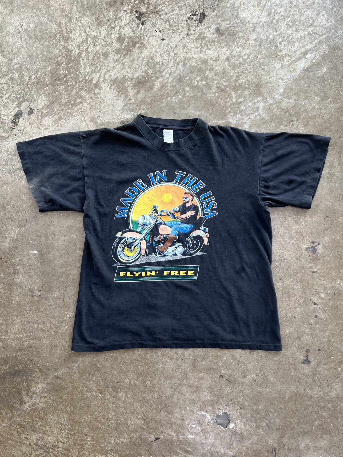 Harley Davidson Vintage Made in the USA Flyin Free Motorcycle Tee Medium Size US M / EU 48-50 / 2 - 2 Thumbnail