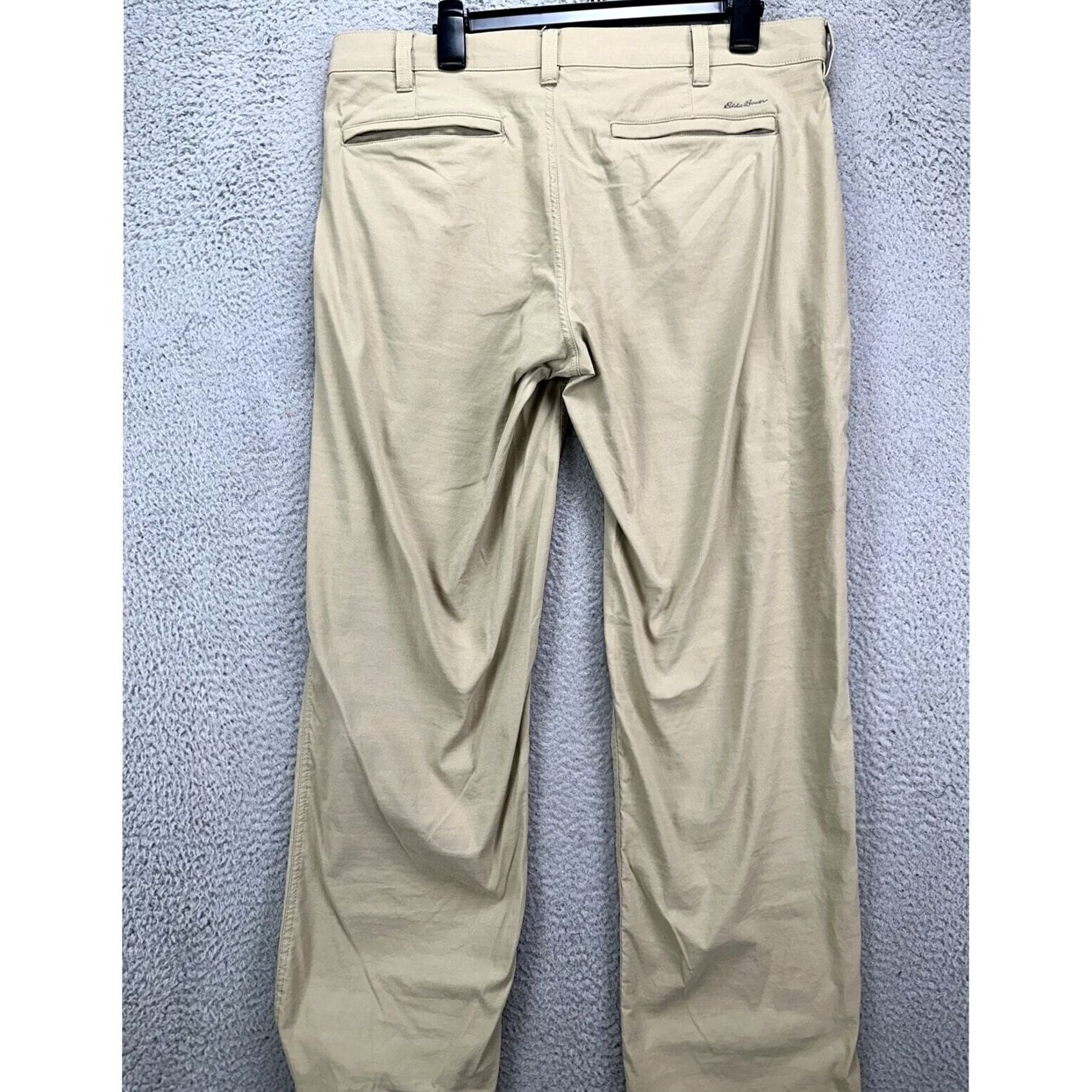 Eddie Bauer Eddie Bauer Pants Mens 36X30 Tan Nylon Blend Hiking Outdoor Straight Flat Front Mens Regular Waist 36 Inseam 30 Logo Accents Casual Vintage: No Size US 36 / EU 52 - 2 Thumbnail