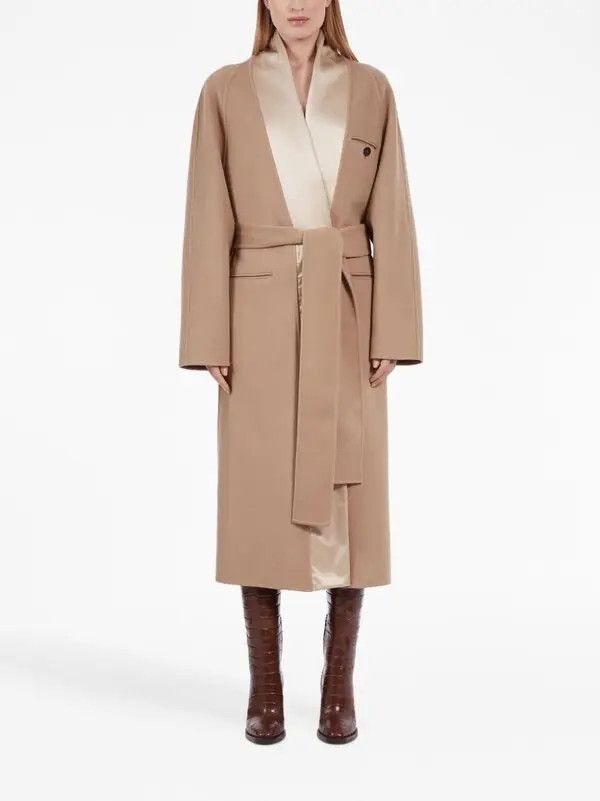 Salvatore Ferragamo o1y0326 Belted Coat in Camel Size S / US 4 / IT 40 - 3 Thumbnail