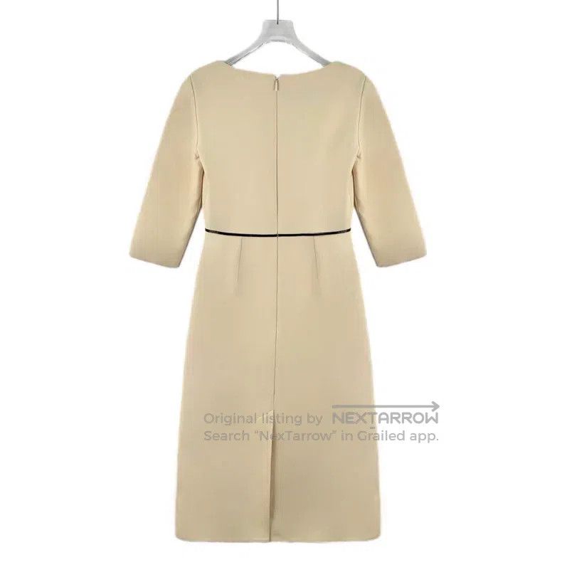 Gucci Gucci Beige mulberry silk round-neck short-sleeved dress Size XS / US 0-2 / IT 36-38 - 2 Thumbnail