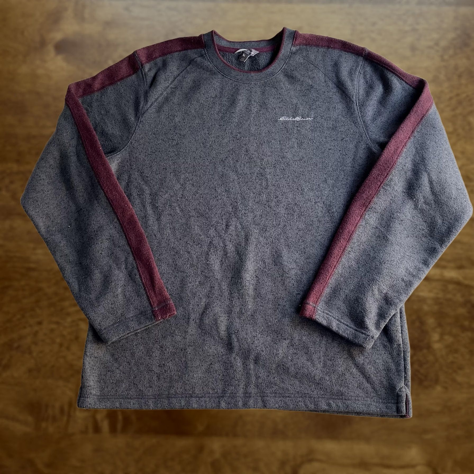 Eddie Bauer Eddie Bauer Sweatshirt Mens Large Gray Fleece Pullover Raglan Contrast Trim Size US L / EU 52-54 / 3 - 1 Thumbnail