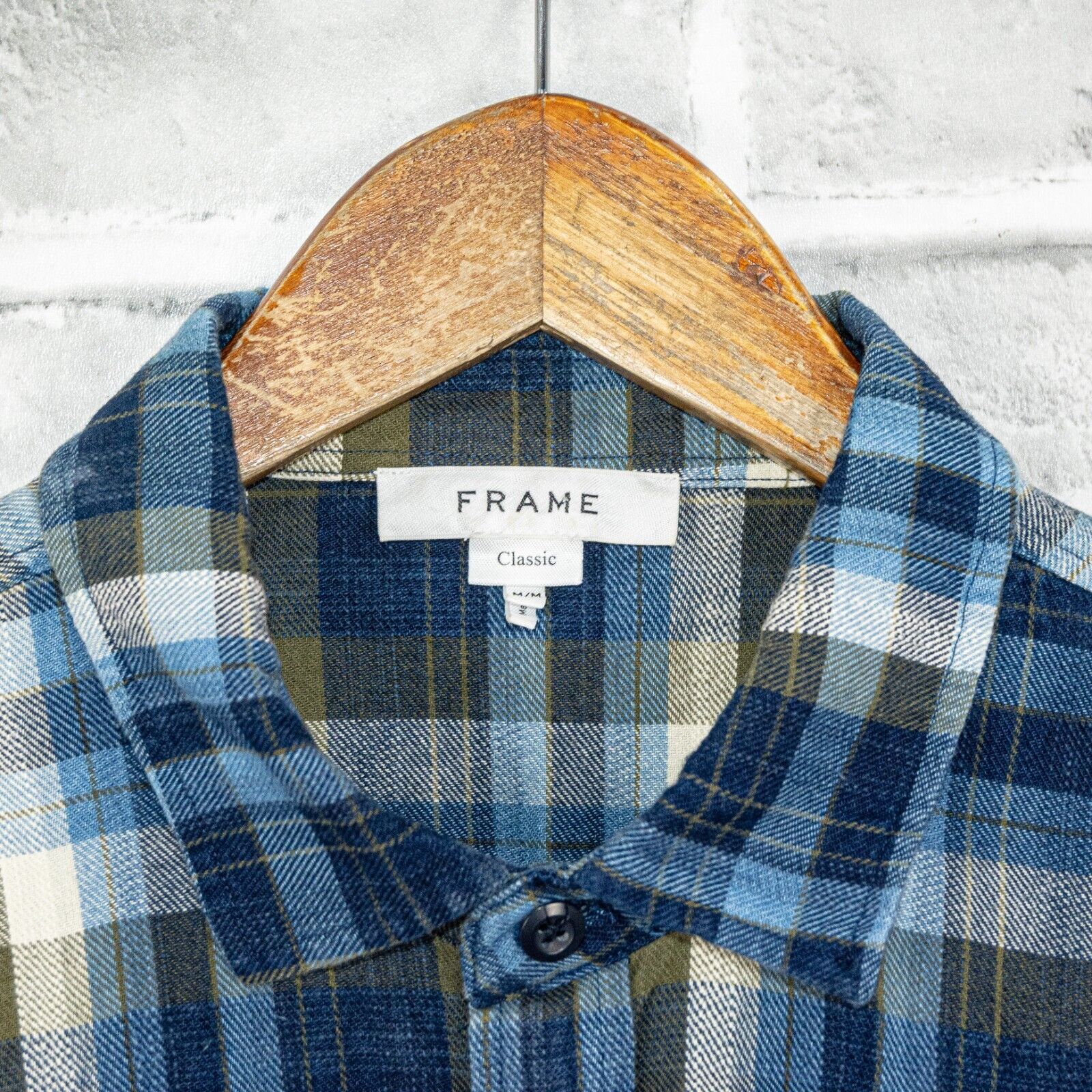 Frame FRAME Denim Flannel Shirt Blue Plaid cotton double pocket Size US M / EU 48-50 / 2 - 3 Thumbnail