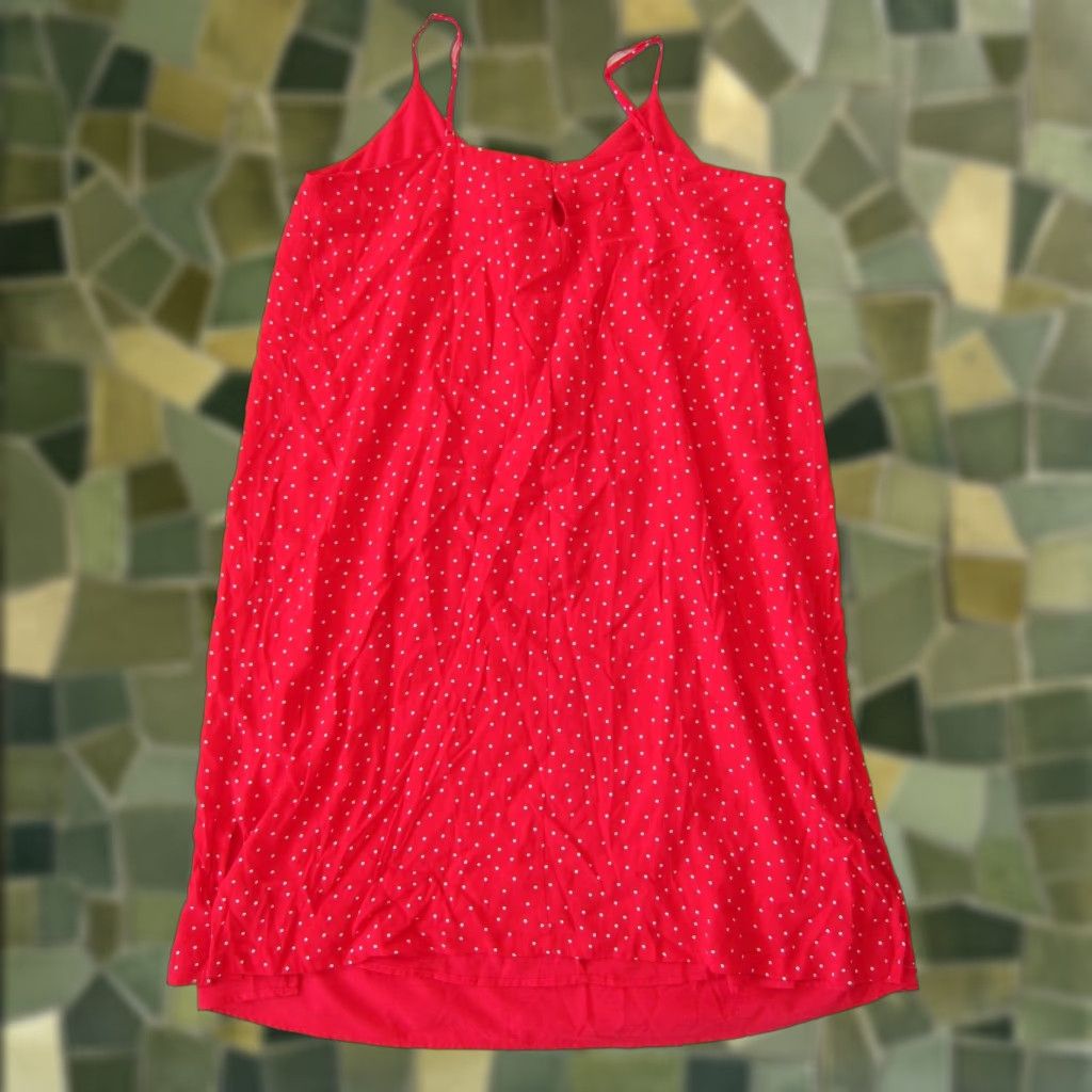 Gap Gap 100% Rayon Red White Polka Dot Spaghetti Strap Tunic Tank Sun Slip Dress XL Size XL / US 12-14 / IT 48-50 - 1 Thumbnail