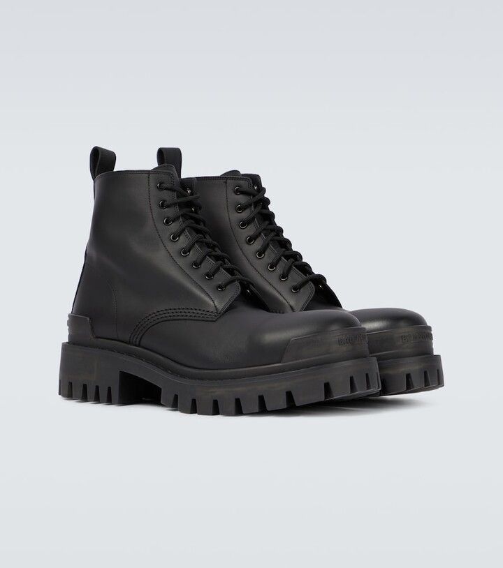 Balenciaga Leather Strike Derby Boots Size US 8 / EU 41 - 3 Thumbnail