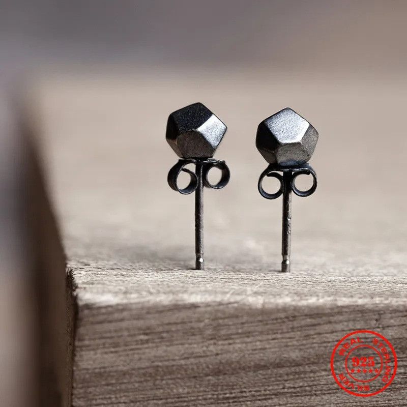 Jewelry Geometric Shape Stud Earrings 925 Sterling Silver Ear Gift Size ONE SIZE - 2 Thumbnail
