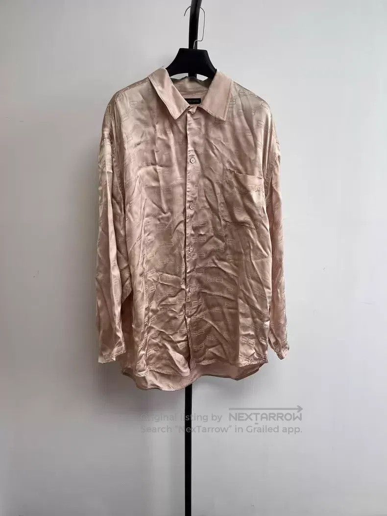 Other Balenciaga Collar Full Print Alphabet Long Sleeve Loose Sh Size XS / US 0-2 / IT 36-38 - 1 Thumbnail