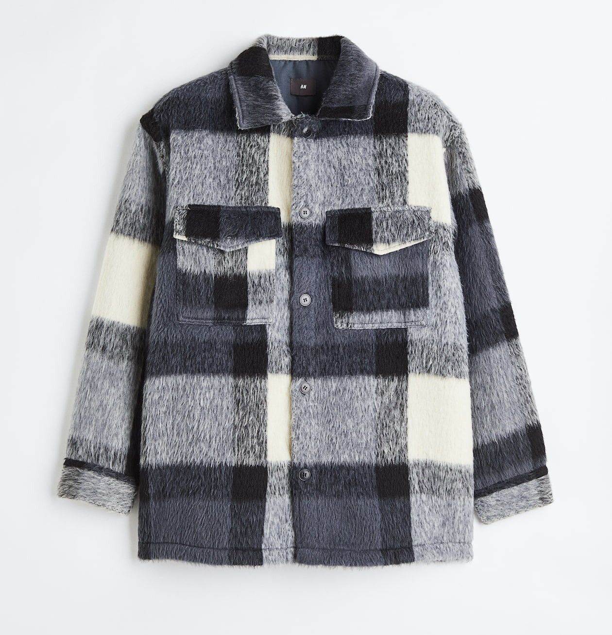 Japanese Brand Japanese Brand H&M Beige Shaggy Checked Overshirt Size US M / EU 48-50 / 2 - 1 Thumbnail