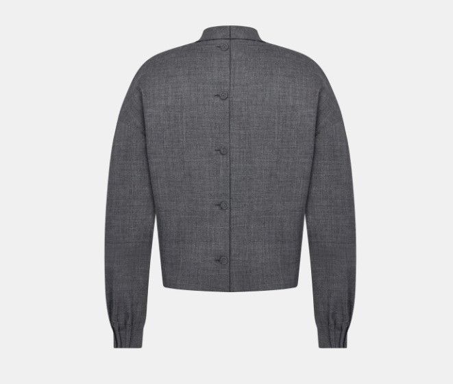 Dior o1w1db11124 Stand Collar Top in Anthracite Grey Size US L / EU 52-54 / 3 - 2 Thumbnail