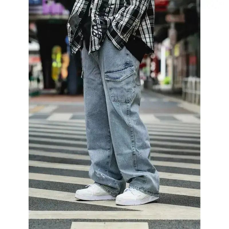 Japanese Brand Retro loose high street splashed ink jeans Size US 32 / EU 48 - 1 Thumbnail