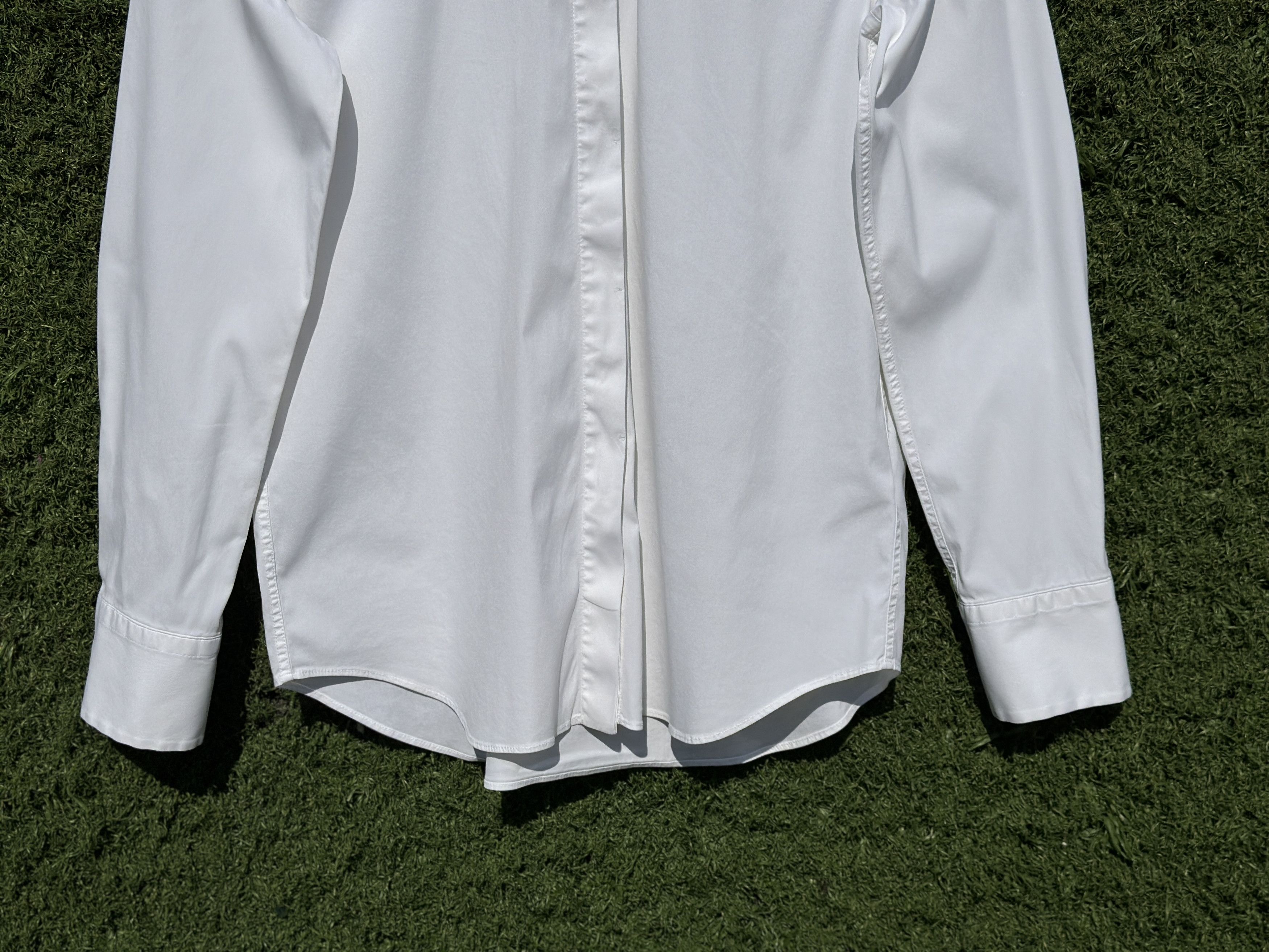 Brunello Cucinelli Brunello Cucinelli White Hidden Button Stretch Shirt Size M Size M / US 6-8 / IT 42-44 - 7 Thumbnail