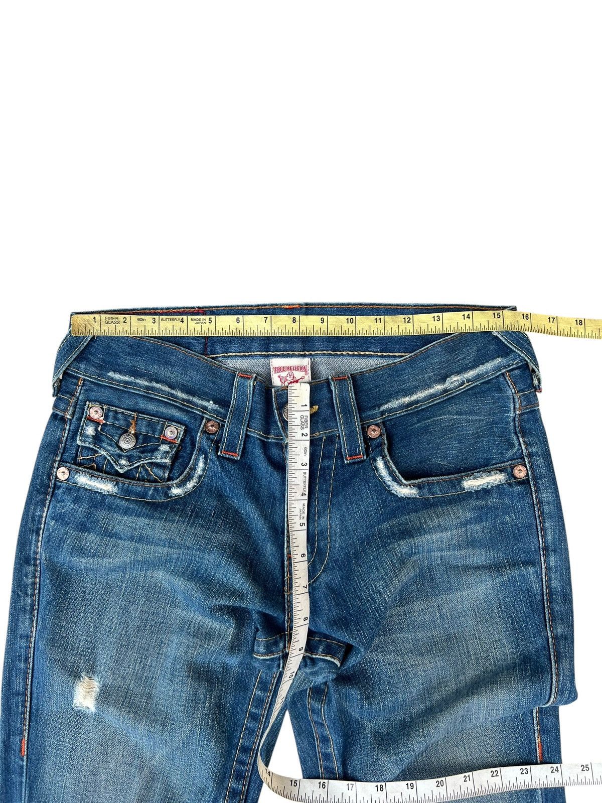 True Religion Vintage 2000s True Religion JOEY Distress Denim Flare Jeans Size US 30 / EU 46 - 4 Thumbnail