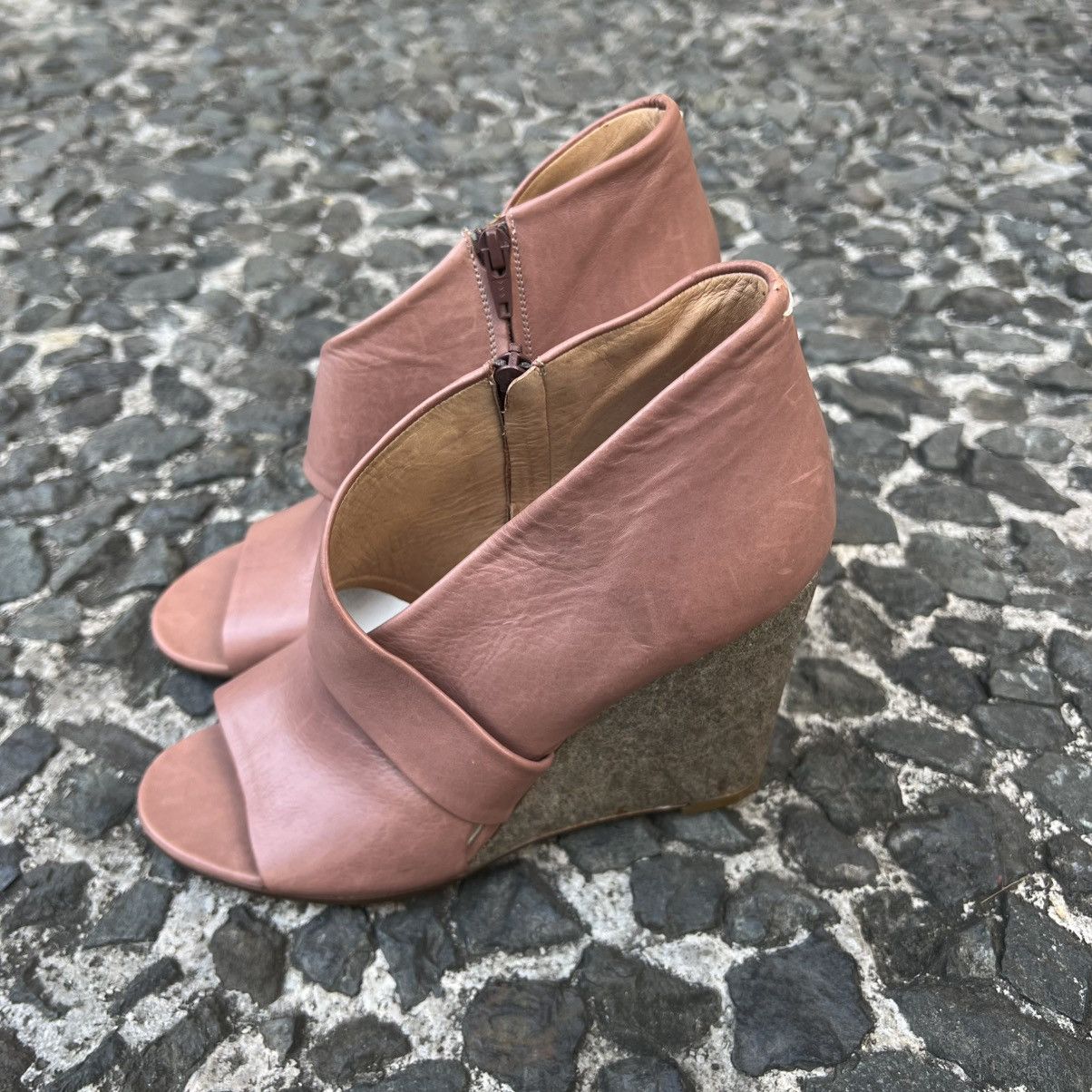 Maison Margiela Maison Margiela pink leather wedge peep-toe ankle boots Size US 6 / IT 36 - 3 Thumbnail